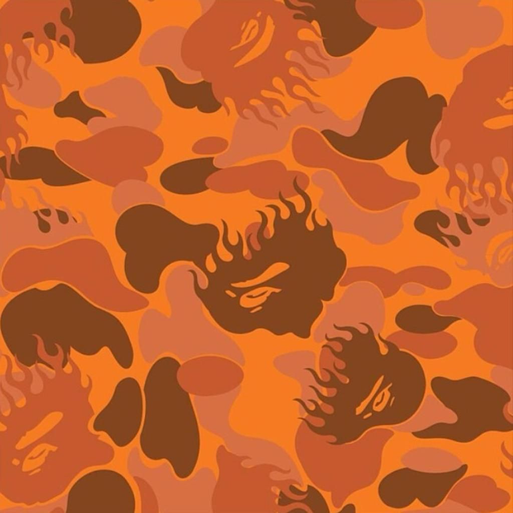 Bape Orange Camo Wallpaperwalpaperlist.com