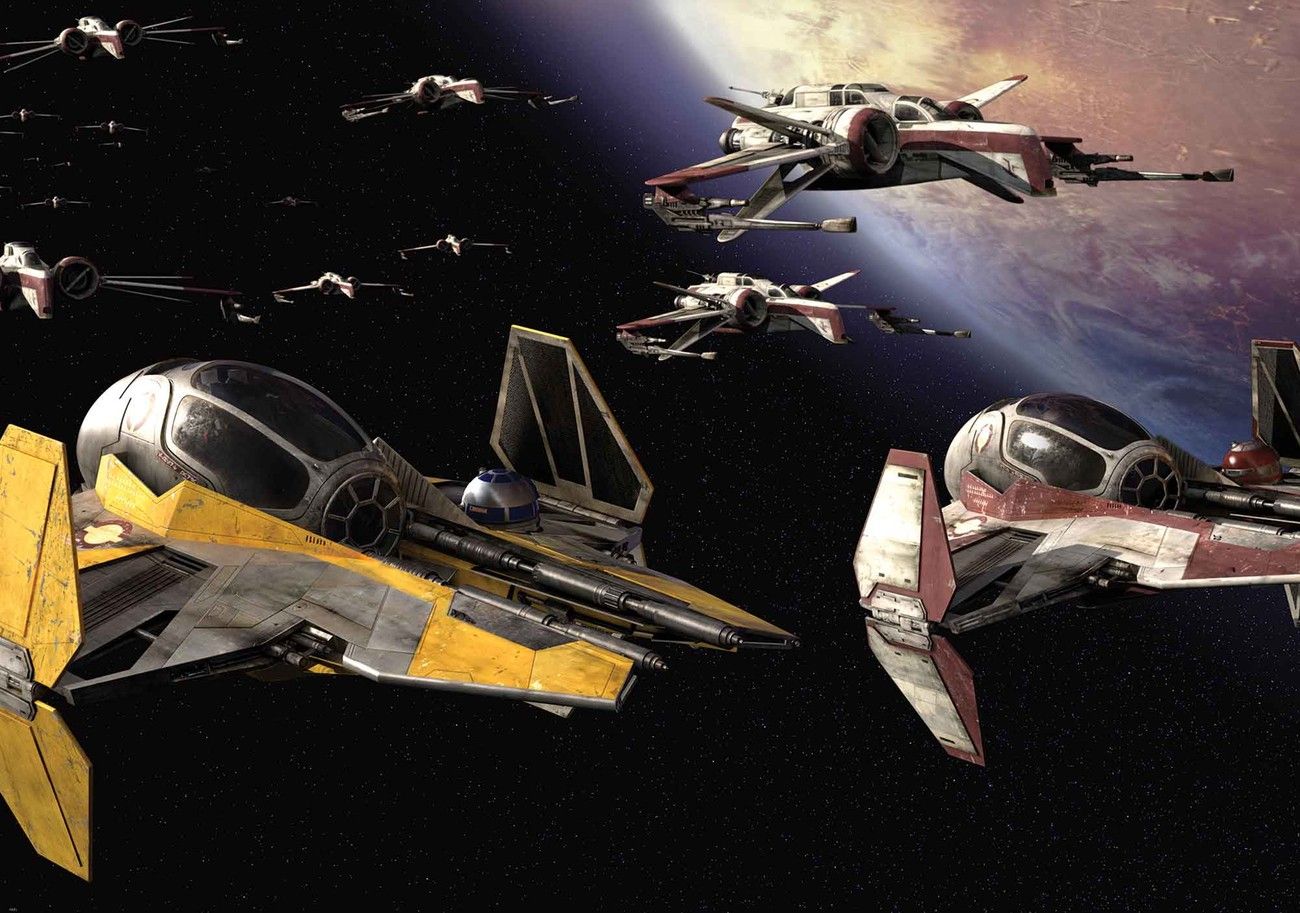 Star Wars Anakin Jedi Starfighter Wall Paper Mural. Buy at Abposters.com