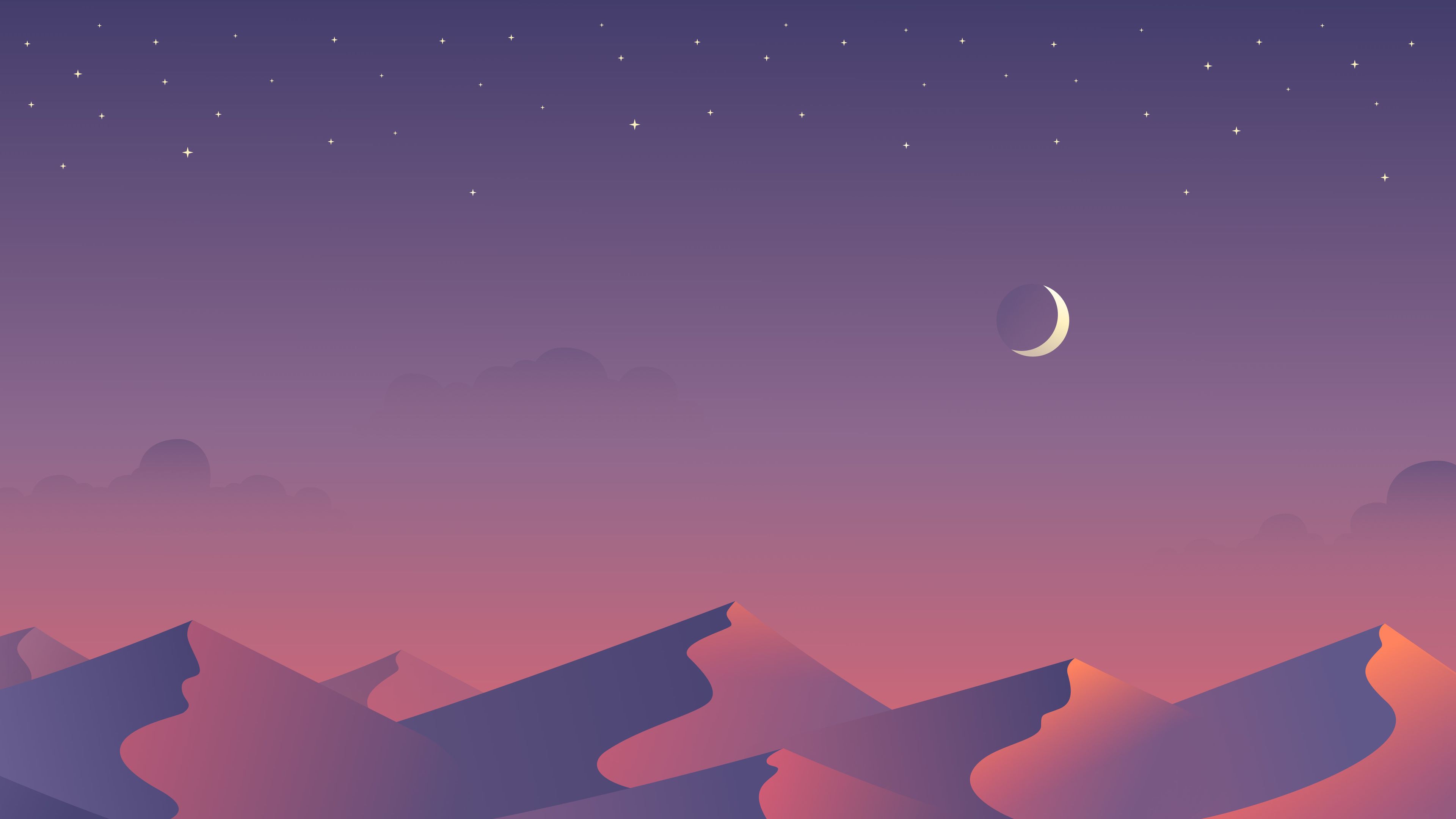 Wallpaper 4k Desert Nights Moon 4k .pixel4k.com
