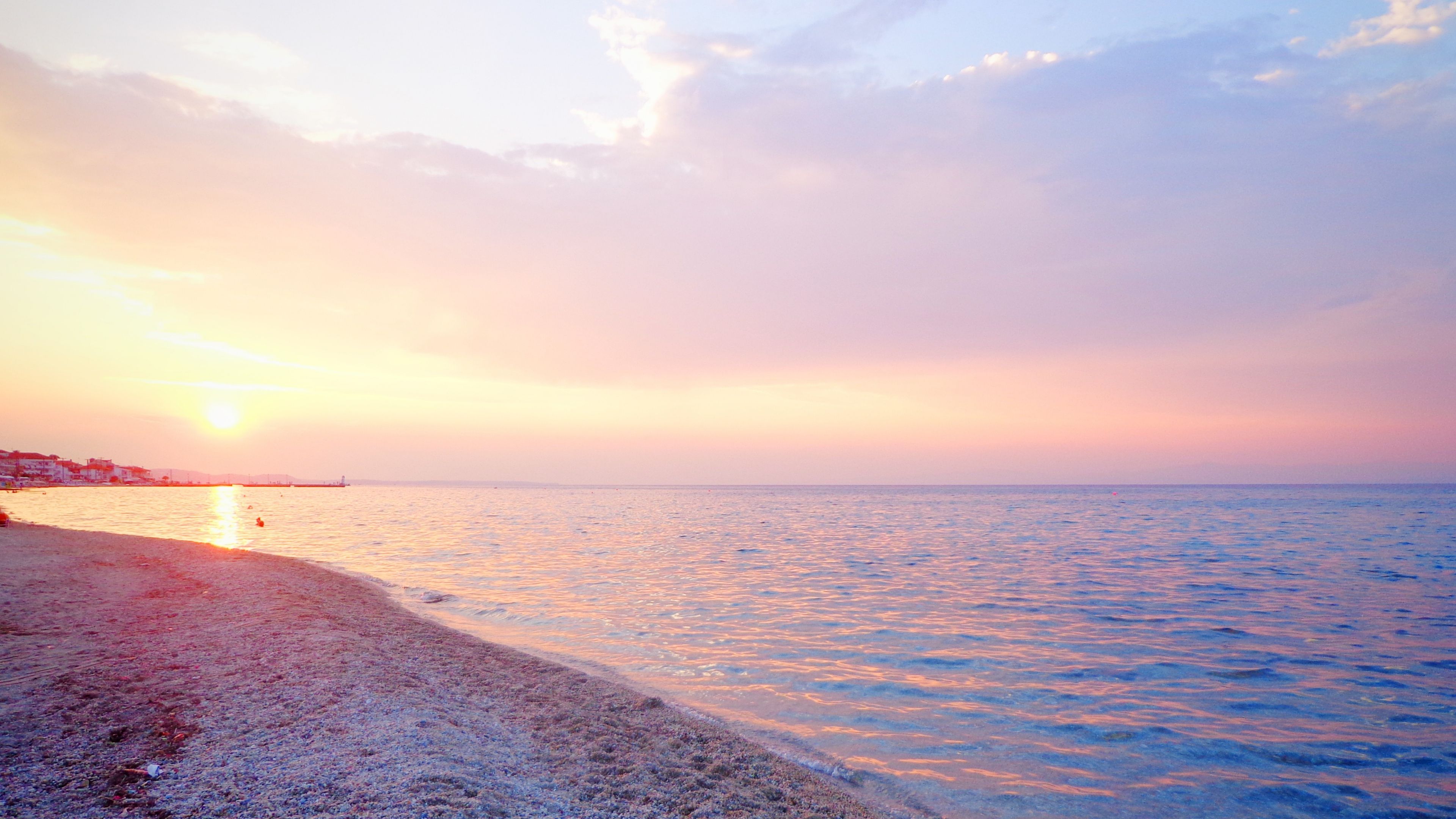 Wallpaper 4k Greece Sea Beach Sunset .pixel4k.com