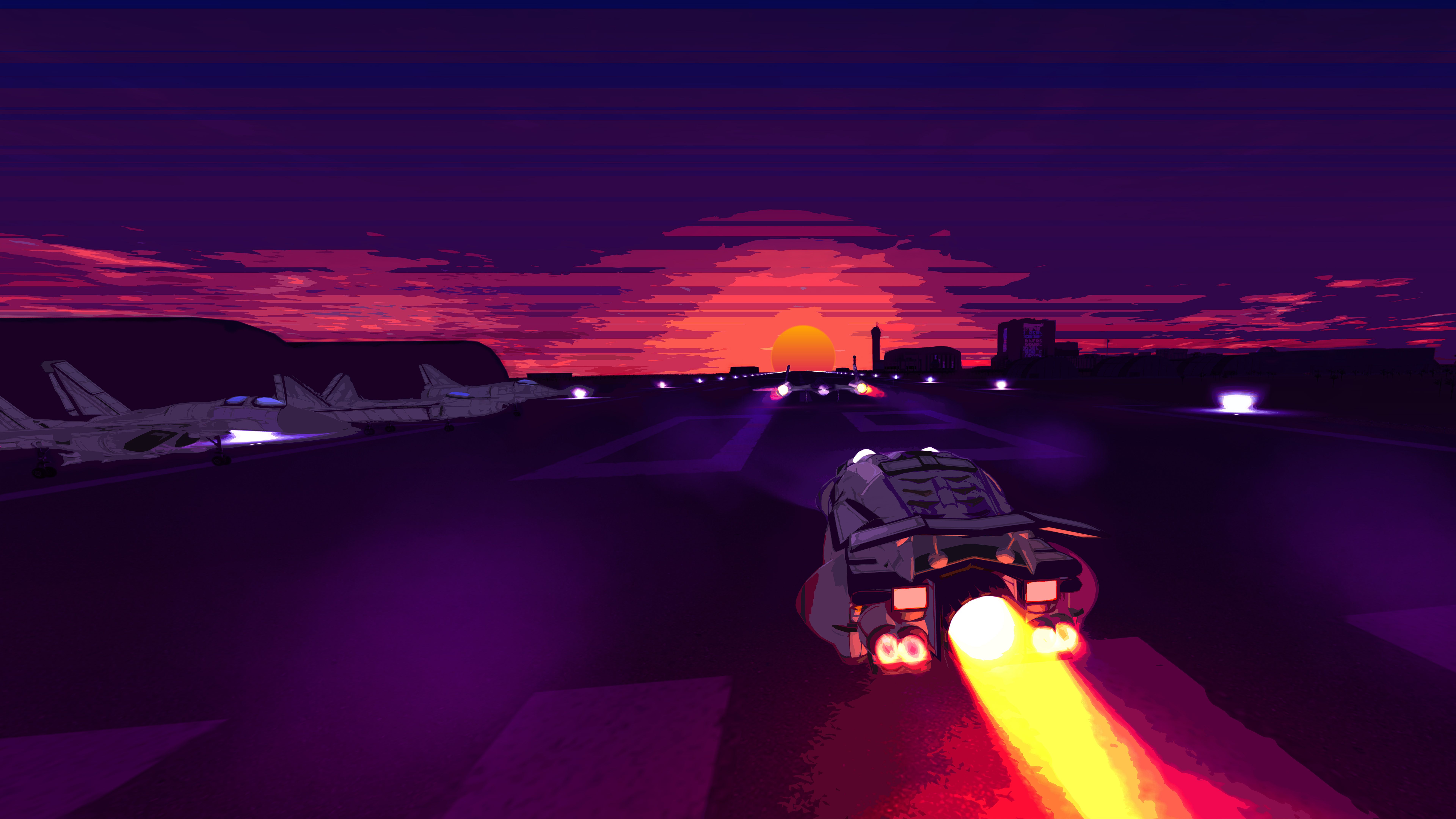 Planes Outrun Sunrising Minimalism, HD .hdqwalls.com