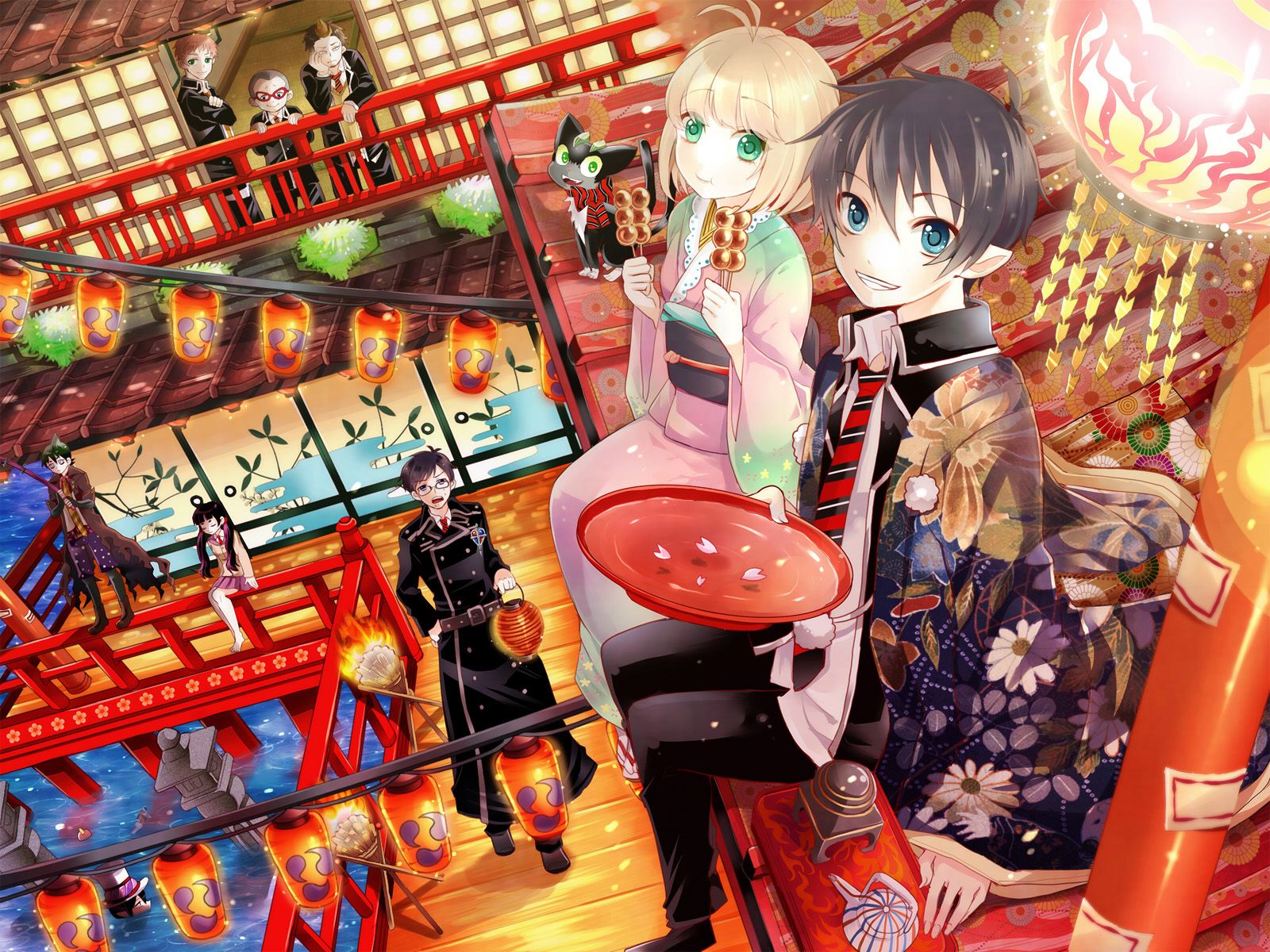 HD desktop wallpaper Anime Night Fireworks Original Festival Yukata  download free picture 906473