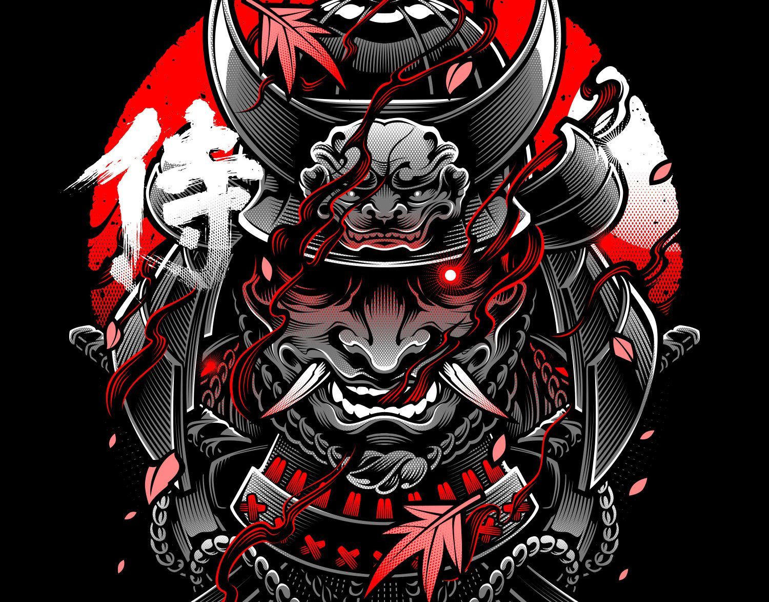 BLACKOUT BROTHER. Oni mask, Samurai artwork, Samurai wallpaper