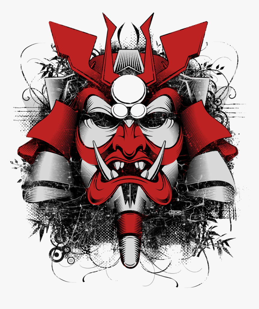 Oni Mask Wallpaper Samurai Mask Art, HD Png Download