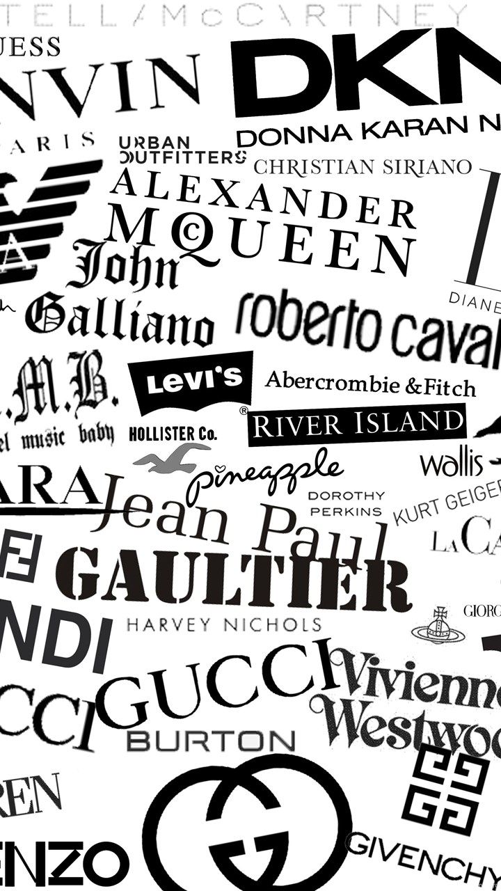 Download Black Logos Of Luxury Clothing Brands Wallpaper