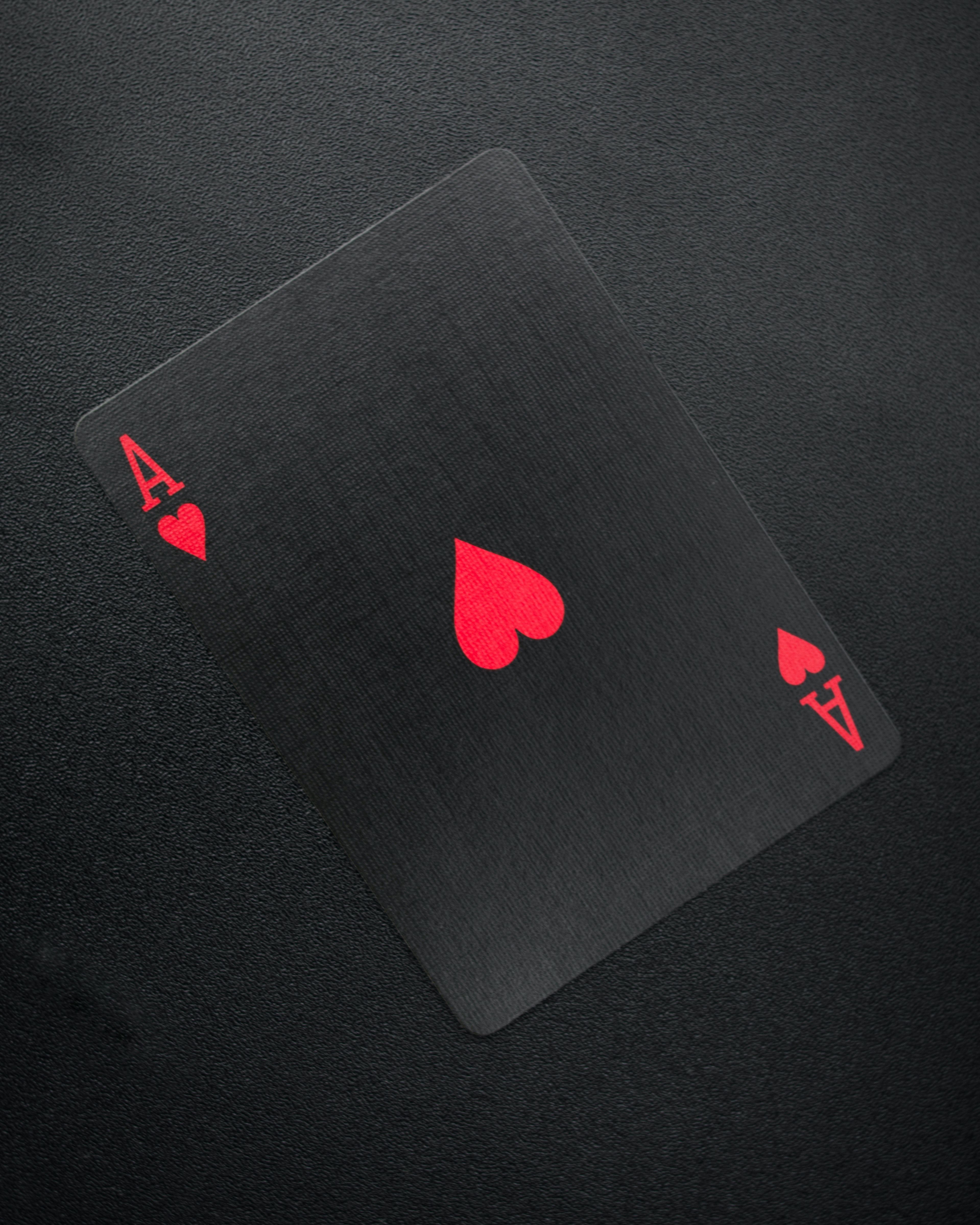 Ace of Hearts Card on Black Background .pexels.com