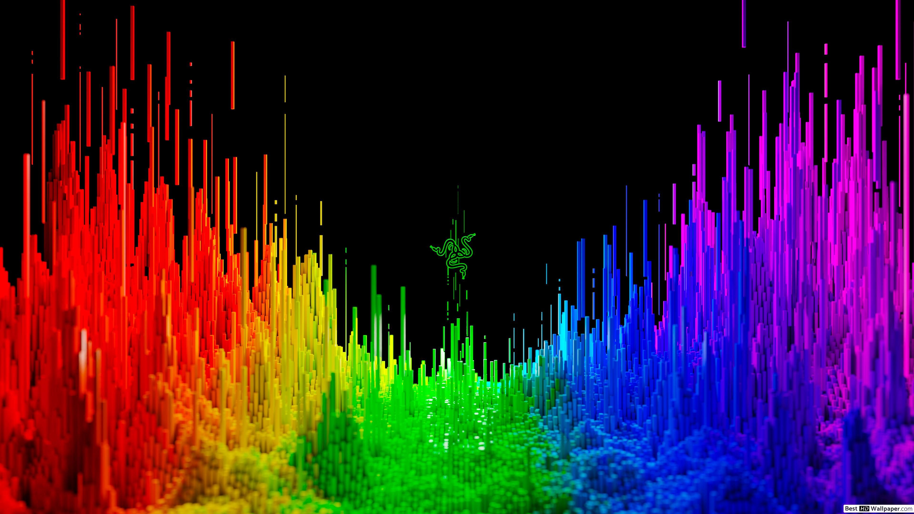 Razer Technology 3D rainbow background .besthdwallpaper.com