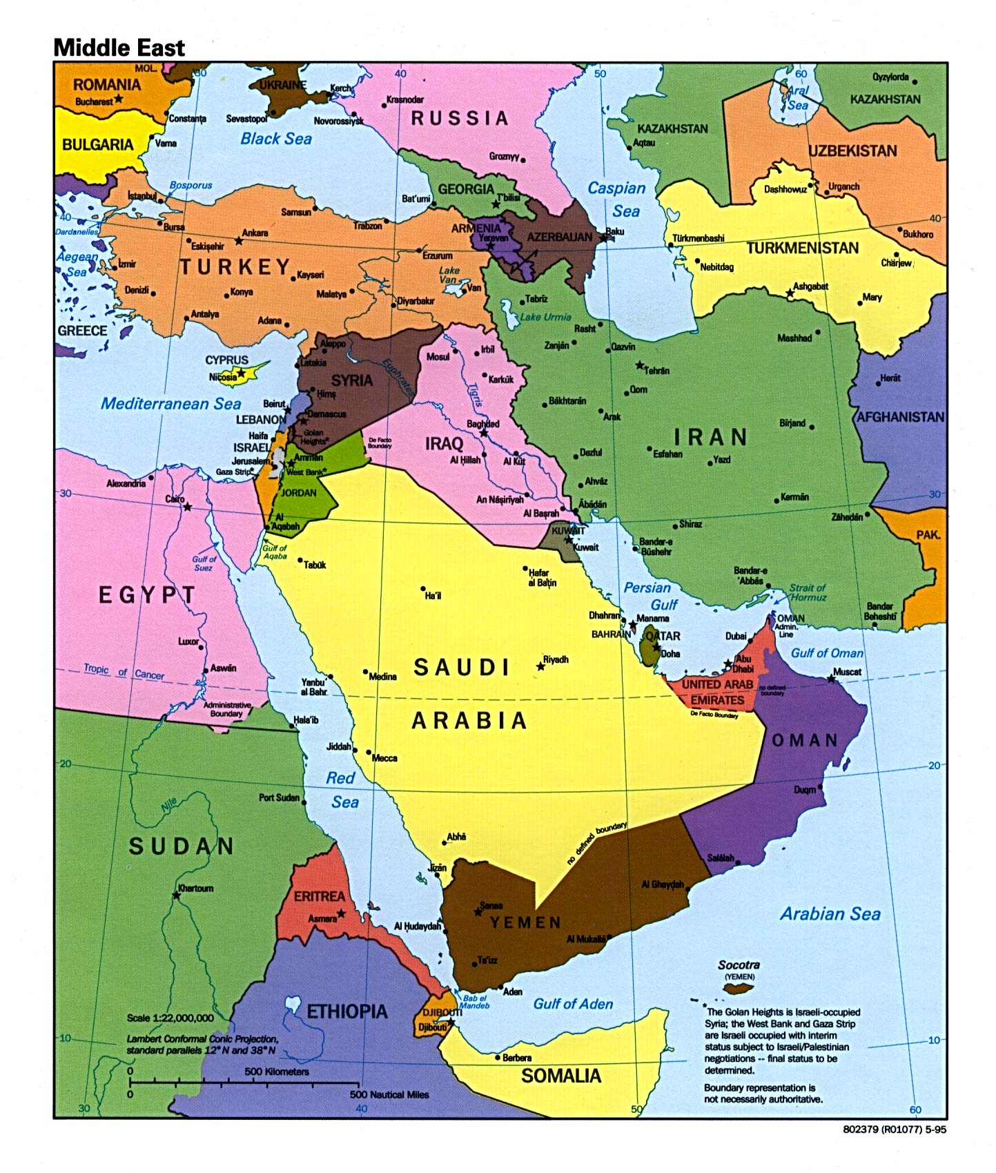 Middle East Map Large Imagefree Largeimages.com