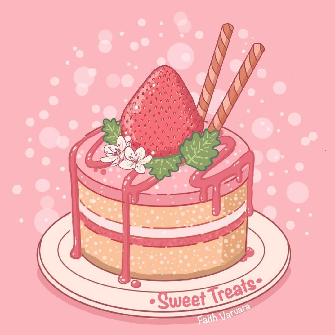 Drawing some strawberry sweet treats .cl