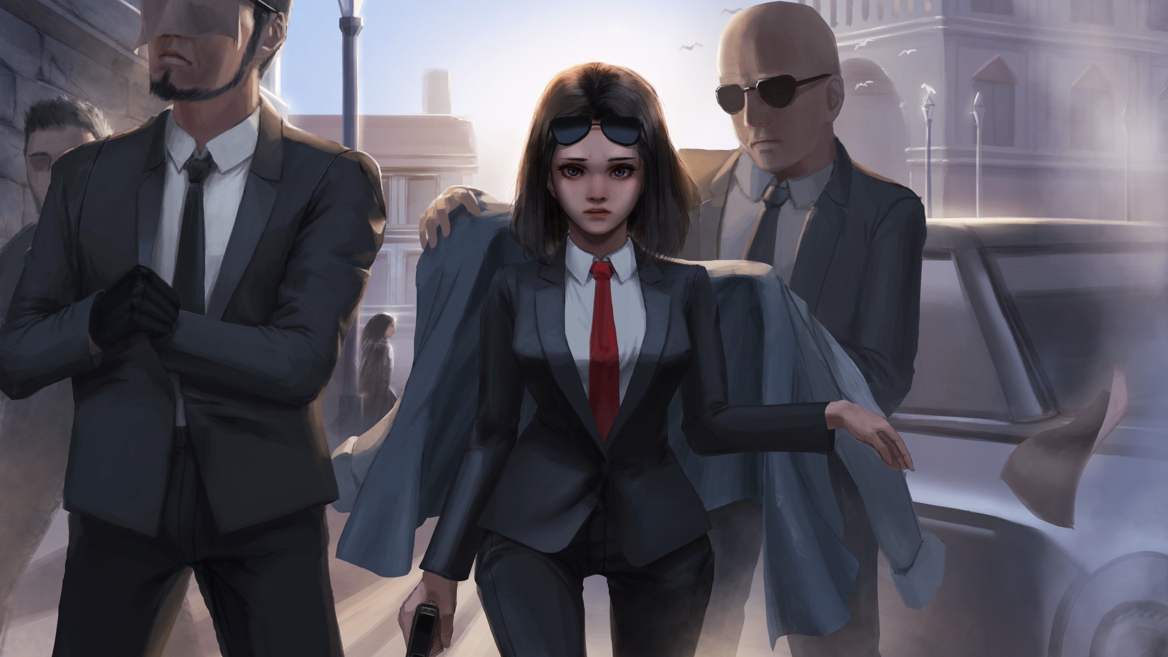 Lexica  High resolution artwork of Anime Girl suit and tie