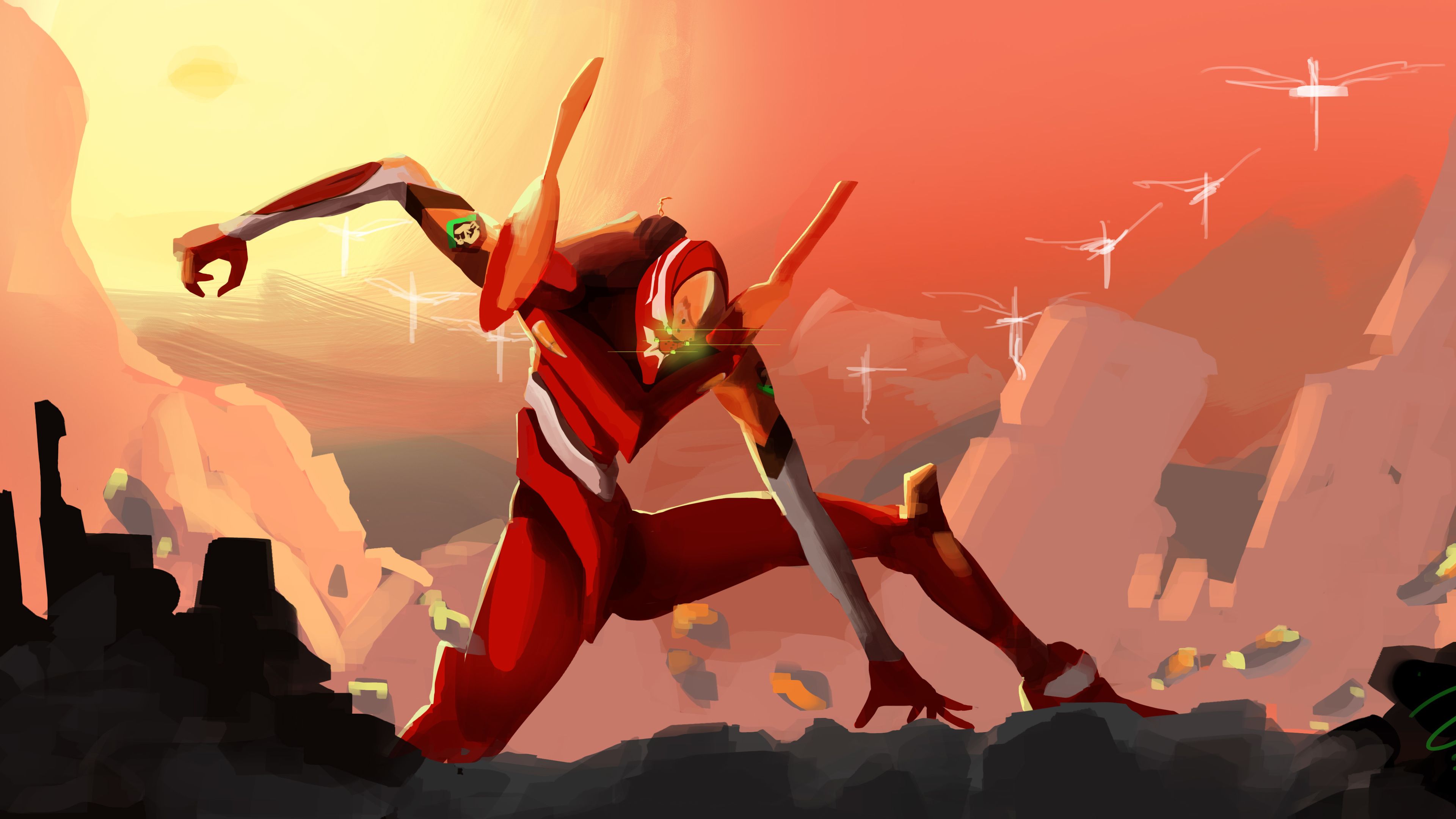 Wallpaper 4k EVA Unit Neon Genesis Evangelion Wallpaper