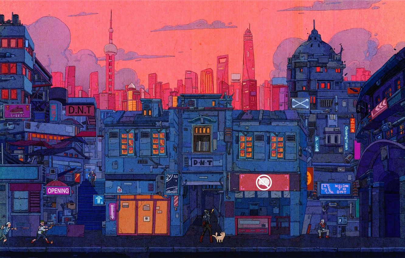 Wallpaper Auto, The city, Robot, Robots .anime.goodfon.com