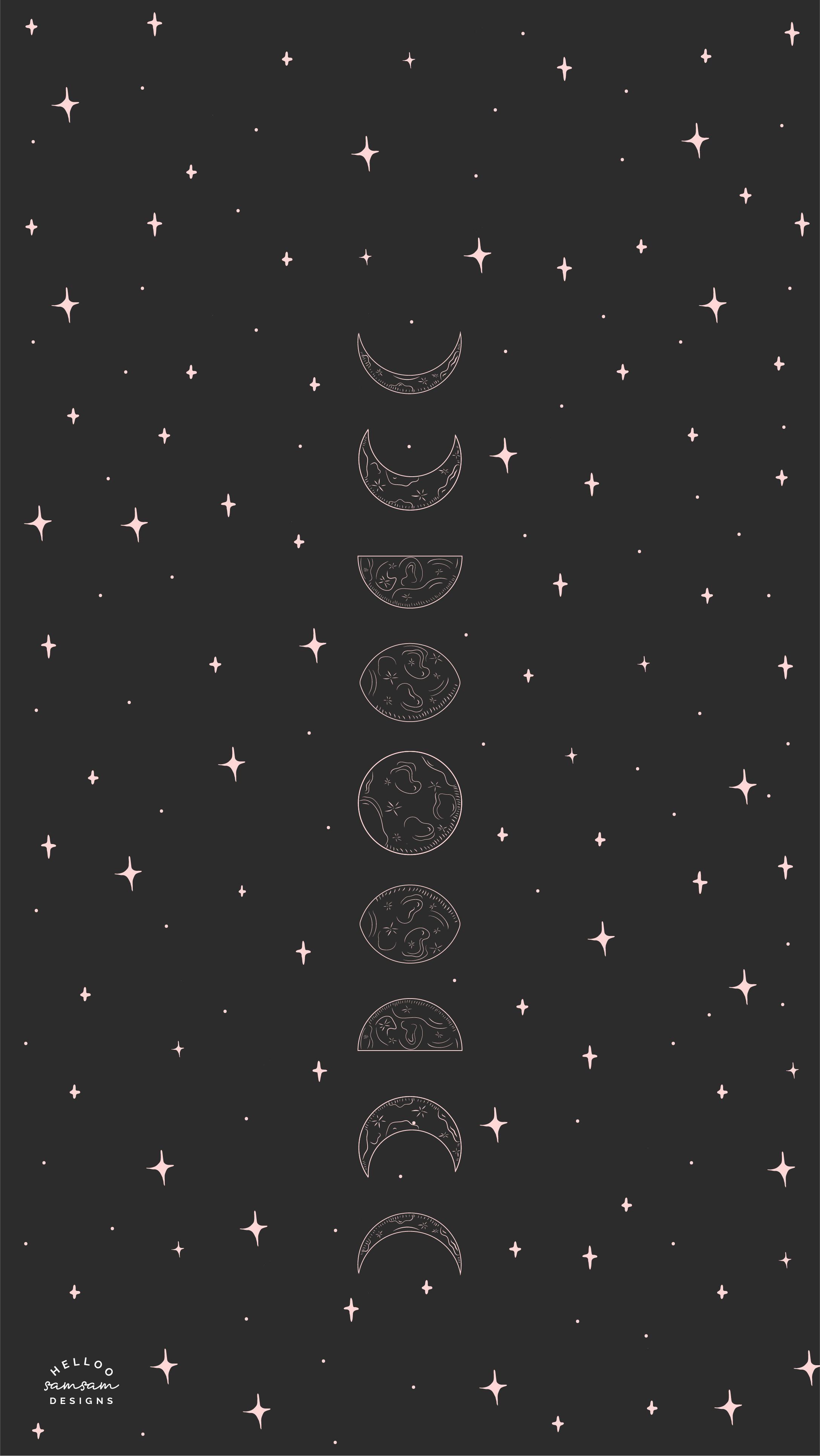 Moon Phases Phone Wallpaper. Witchy .ar.com