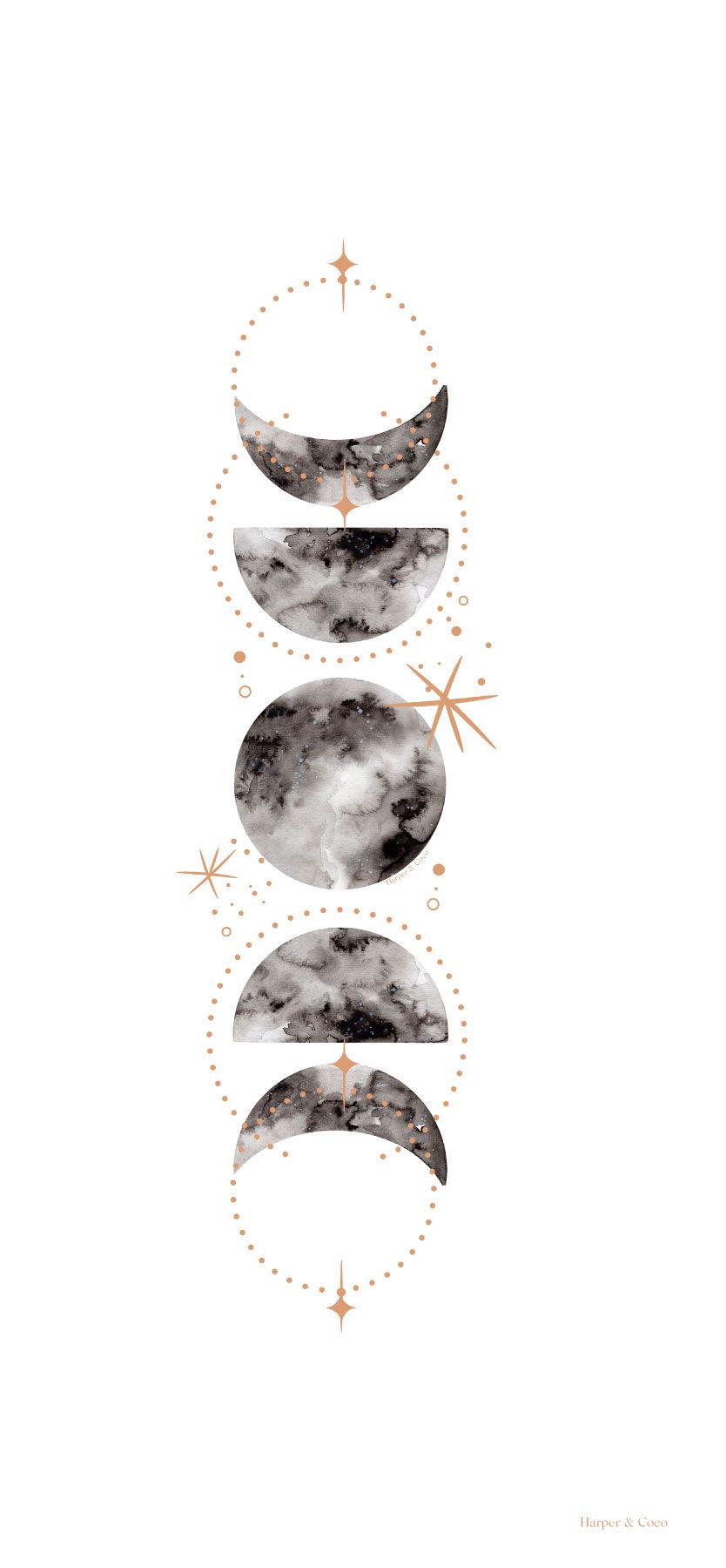 Moon Phases iPhone Wallpaper. iPhone wallpaper moon, Live wallpaper iphone, Moon wall art