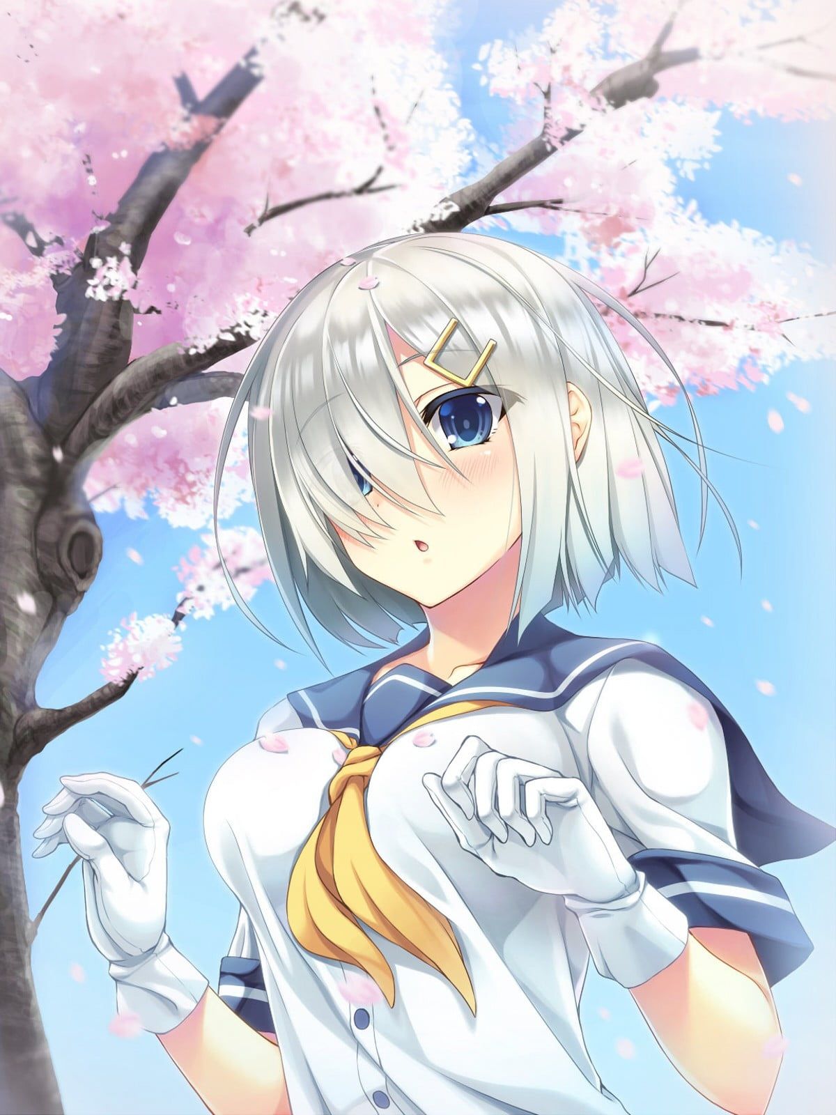 Cute Anime Girl with Gray Hair .line.17qq.com