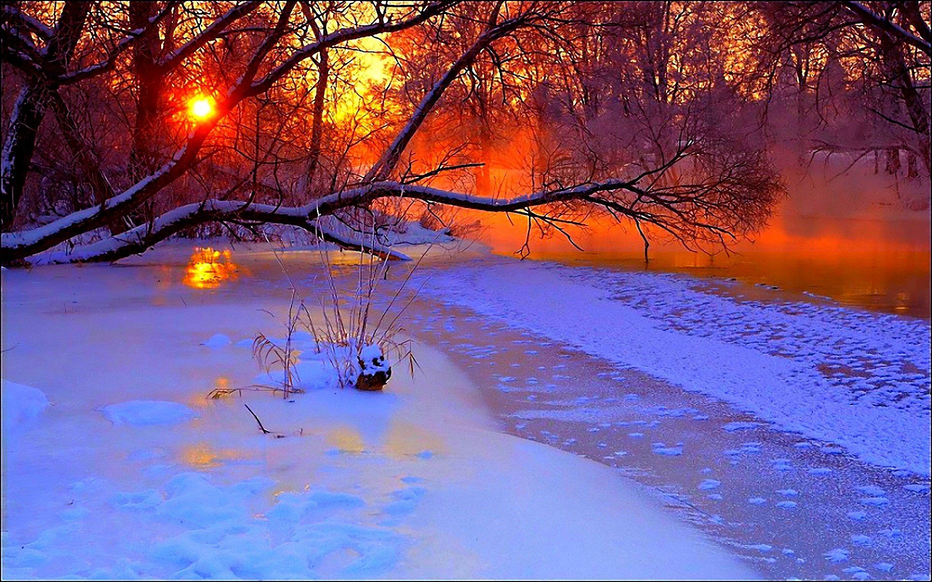 Free Desktop Wallpaper Winter Sunsetwalpaperlist.com