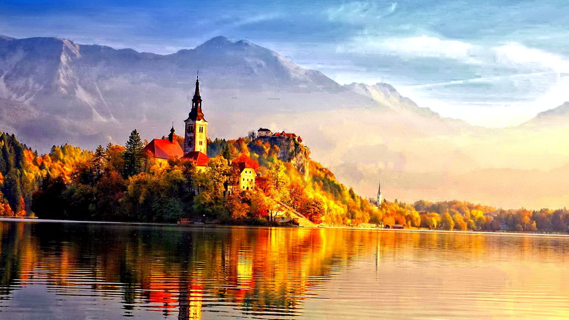 Beautiful Church On Mountain Landscape .wallup.net