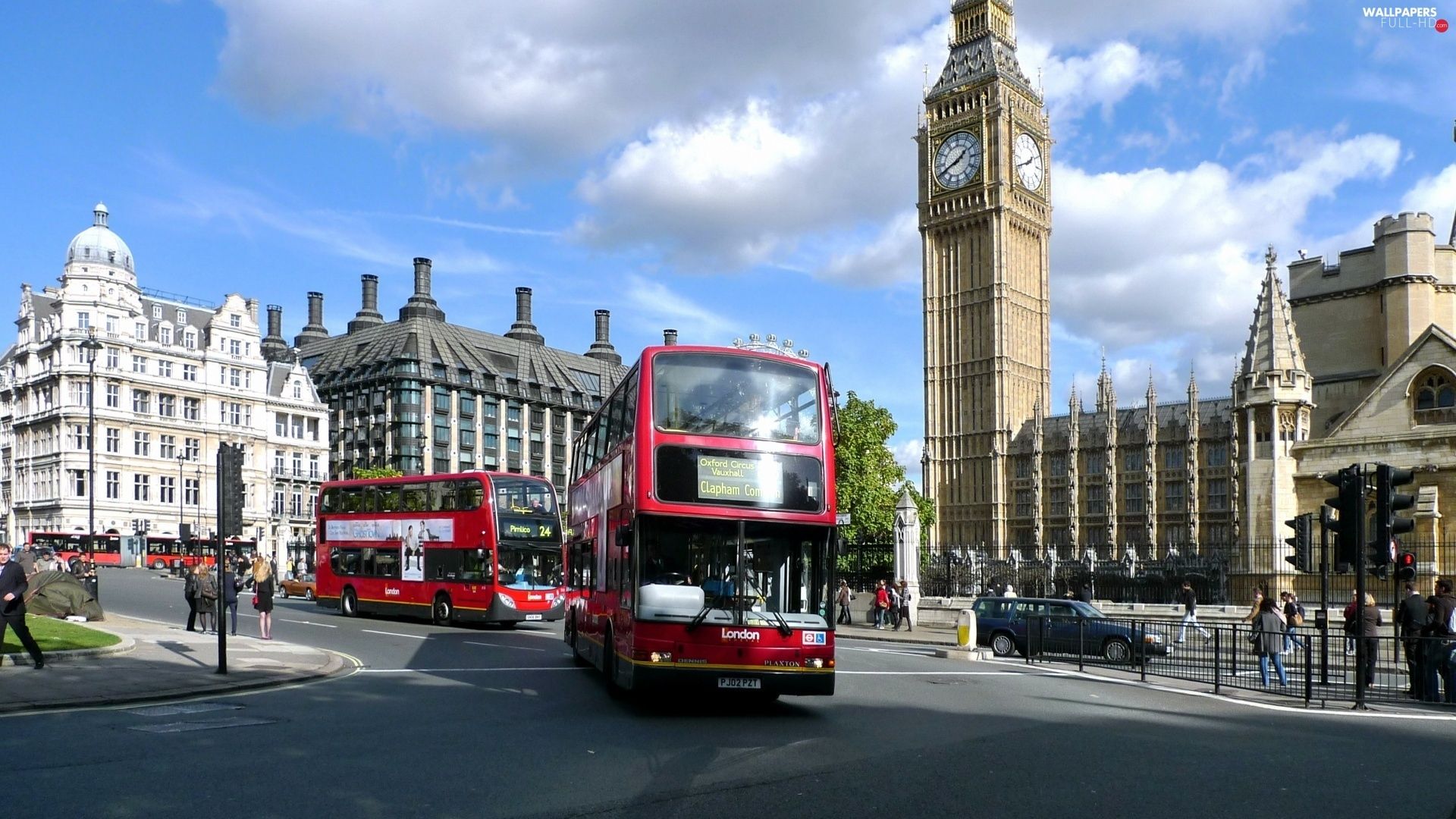England, London, Street, Buses .wallpaper Full Hd.com