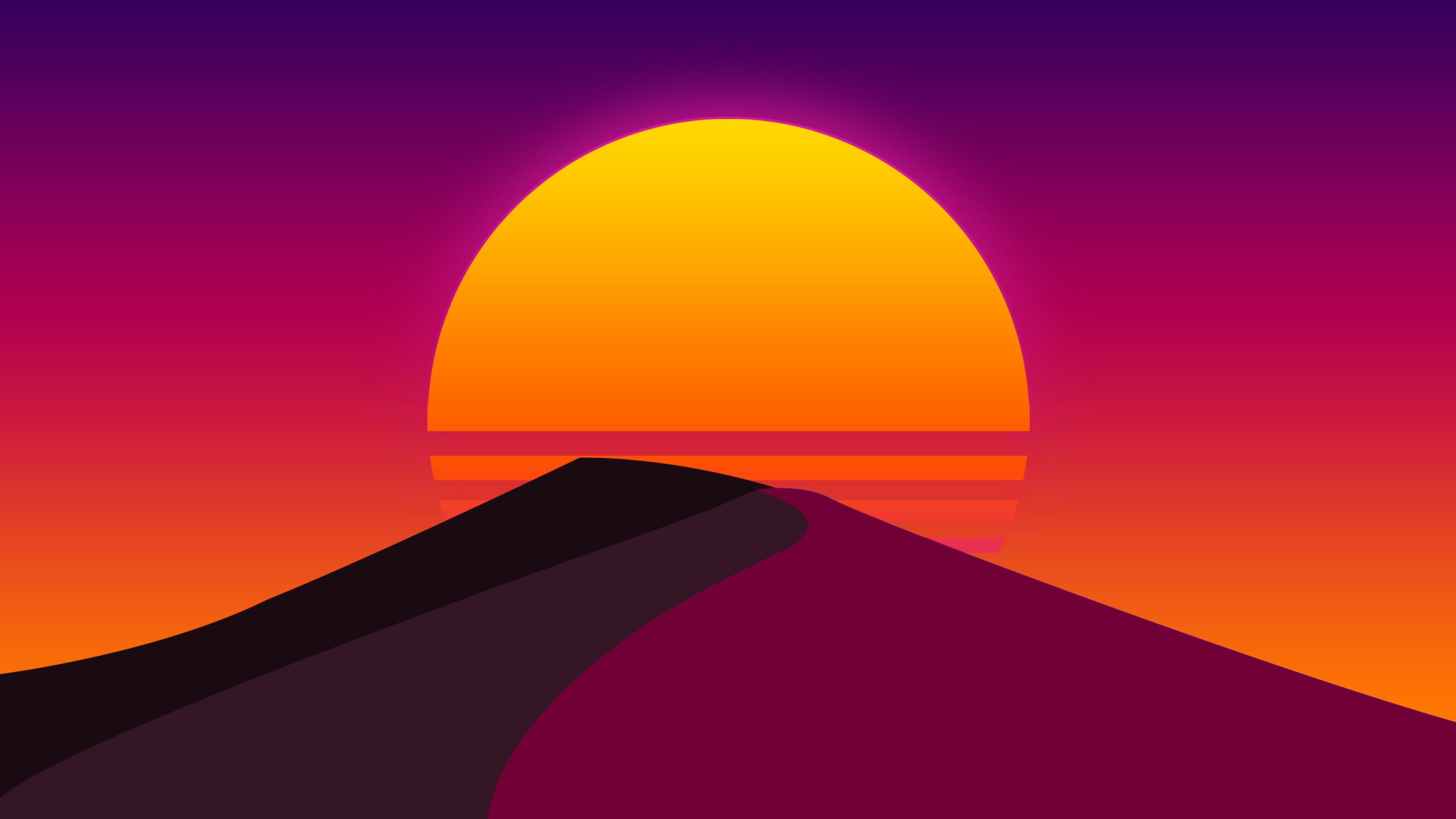 Wallpaper 4k Sun Desert Abstract .pixel4k.com