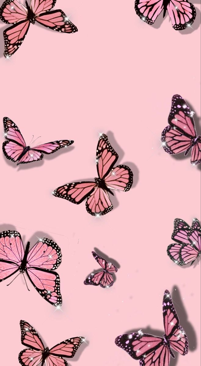 Pink Background Butterfly gambar ke 2