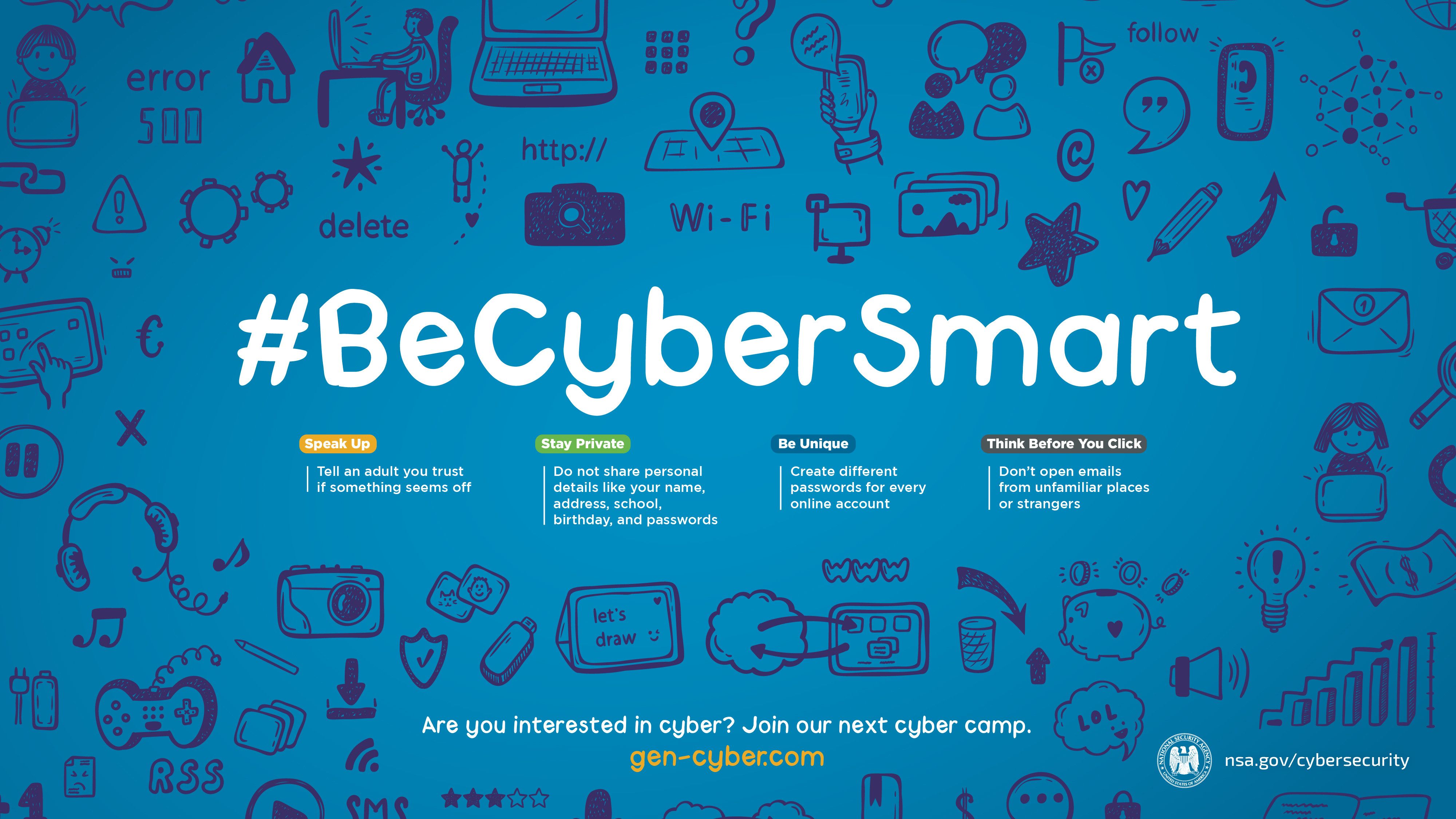 NSA Releases #BeCyberSmart Wallpaper for National Cybersecurity Awareness Month > Sixteenth Air Force <br> (Air Forces Cyber) > News