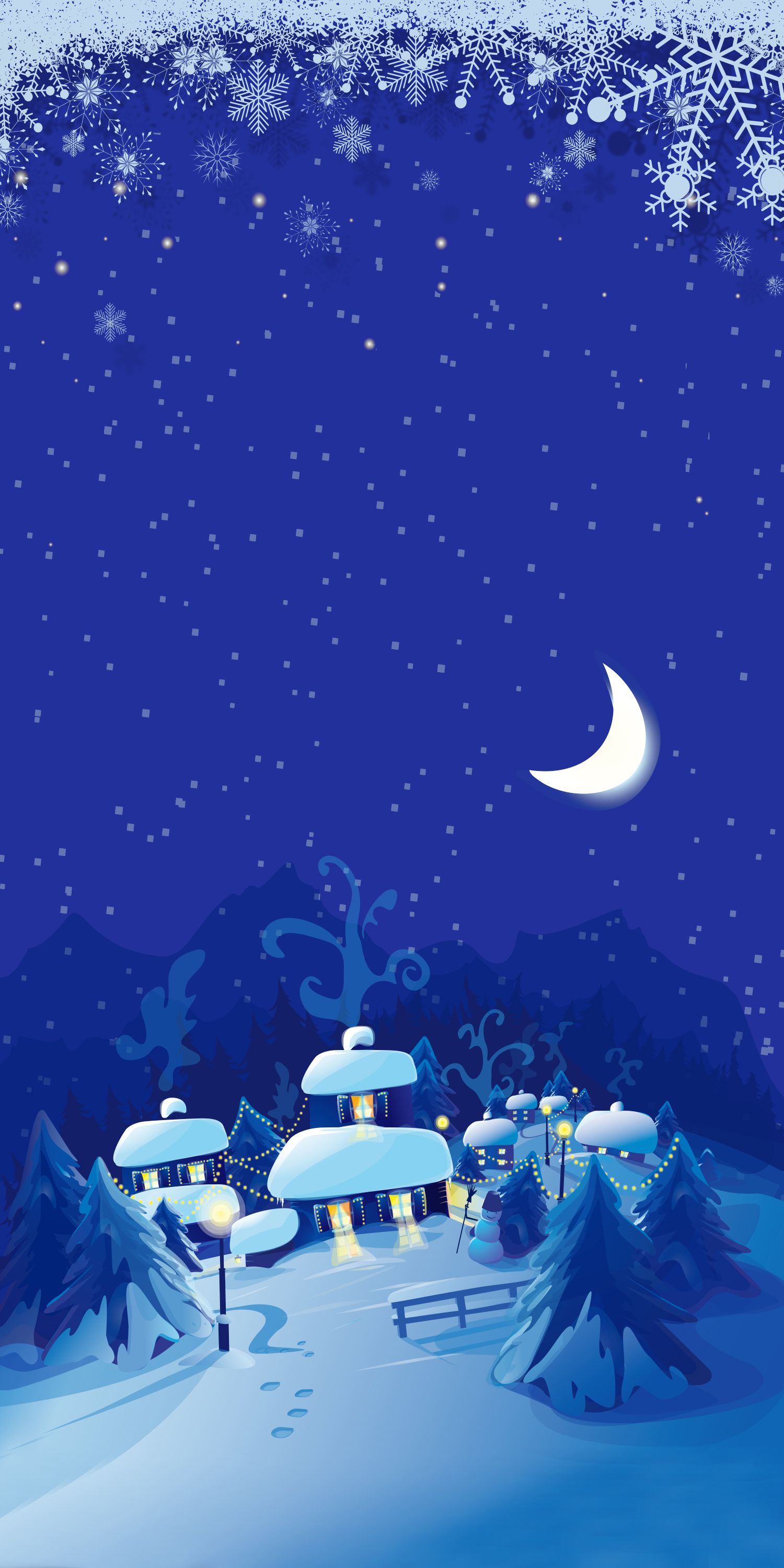 Snowy wallpaper illustrations for iPhoneidownloadblog.com