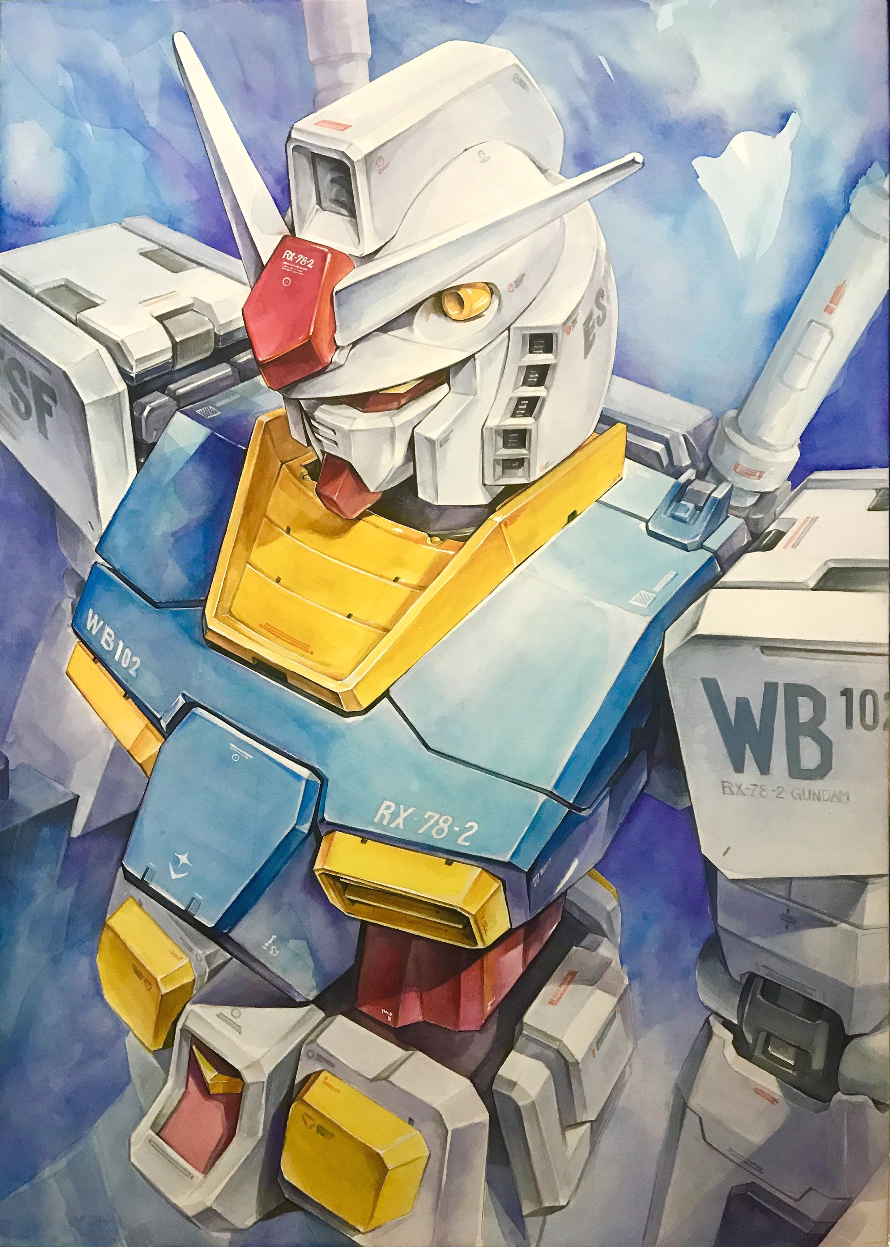rx78#gundam#illust#watercolor. Gundam .com
