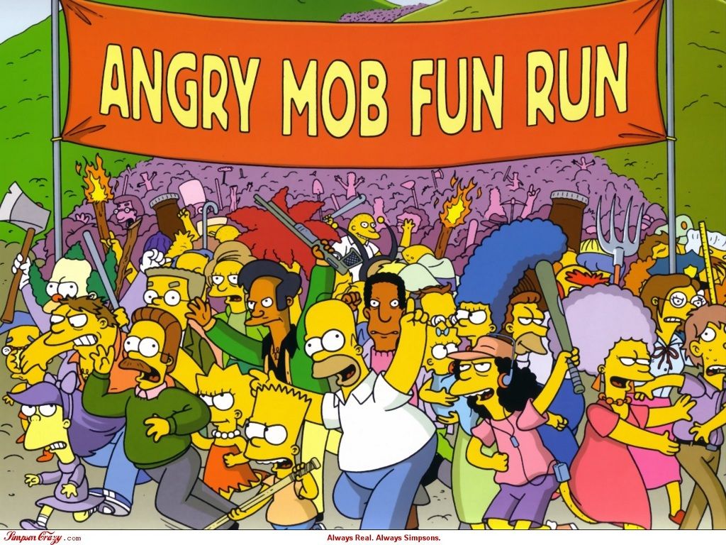 Simpsons: Angry Mob Fun Run wallpaper .wallpapertock.net