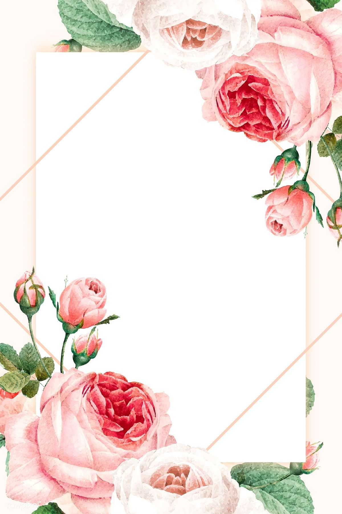 Download premium illustration of Blank golden square frame vector about frame, flower, beautif. Flower frame, Flower background wallpaper, Pink flowers invitation
