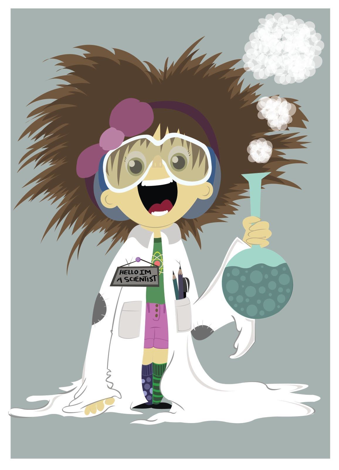 Science girl. Scientist cartoon .com