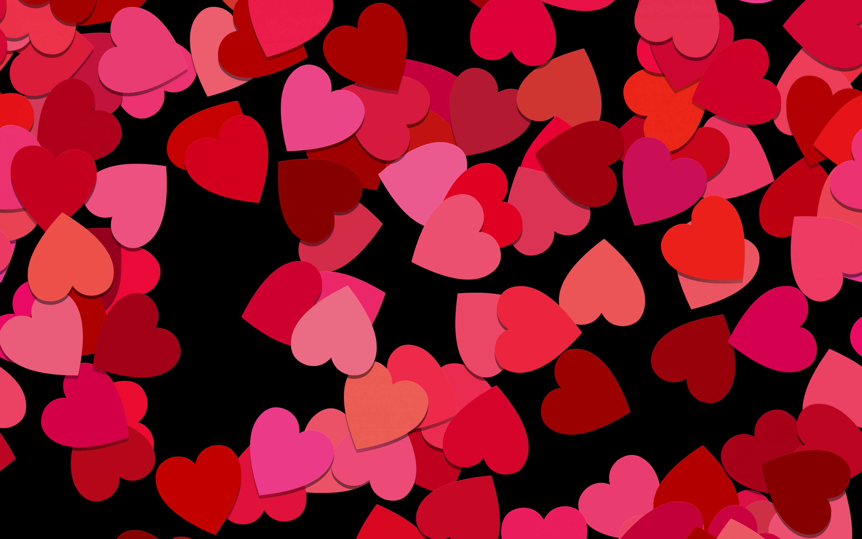 Love hearts 4K Wallpaper, Red hearts, Girly background, 5K, Love