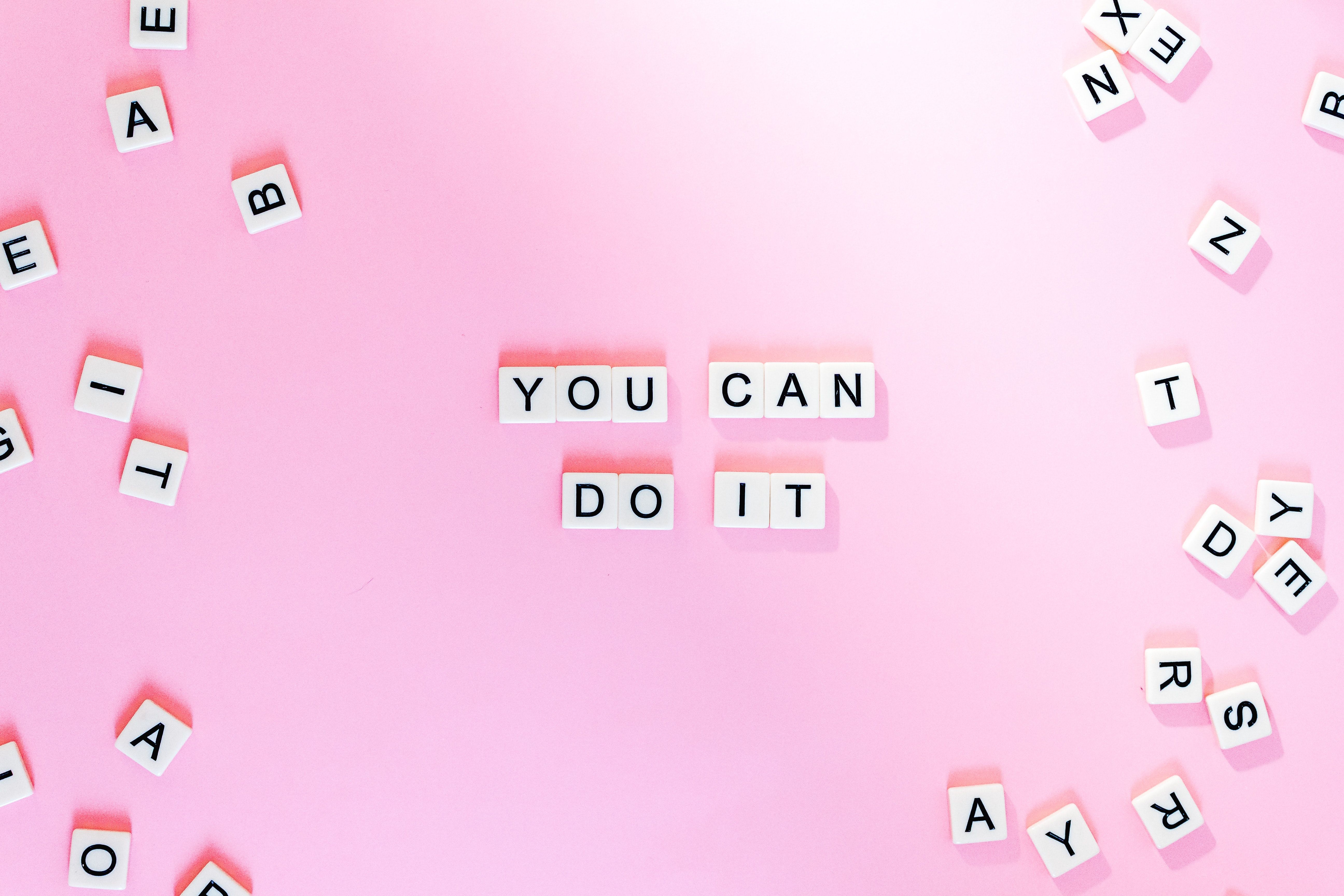 You Can Do It 4K Wallpaper, Pink background, Girly background, Motivational, Popular quotes, Letters, Quotes