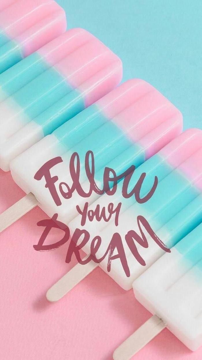 girly background, follow your dream, pink blue and white lollipops. iPhone fondos de pantalla, Fondos de pantalla de iphone, Fondos de pantalla bonitos