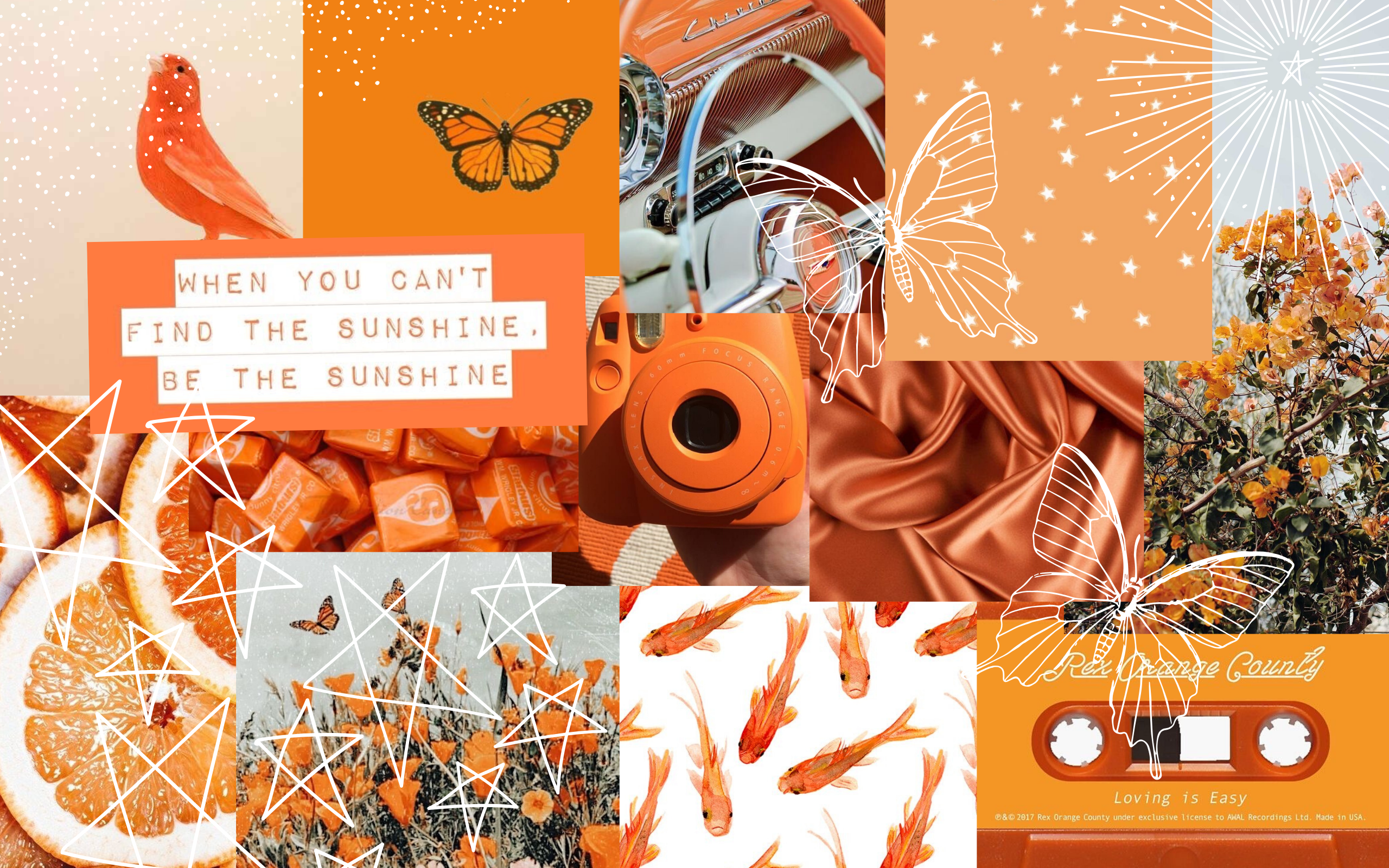 Aesthetic Desktop Orange Wallpapers Wallpaper Cave