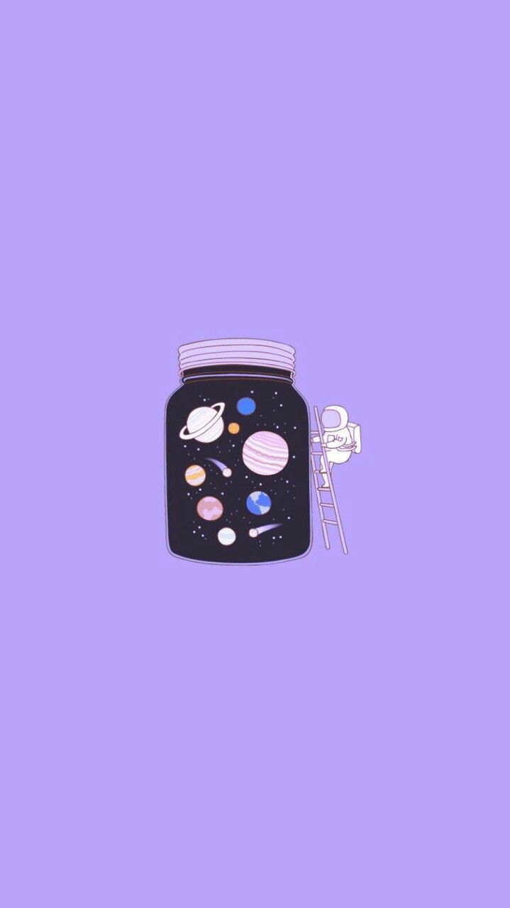 Kawaii cute moon pastel purple HD phone wallpaper  Peakpx