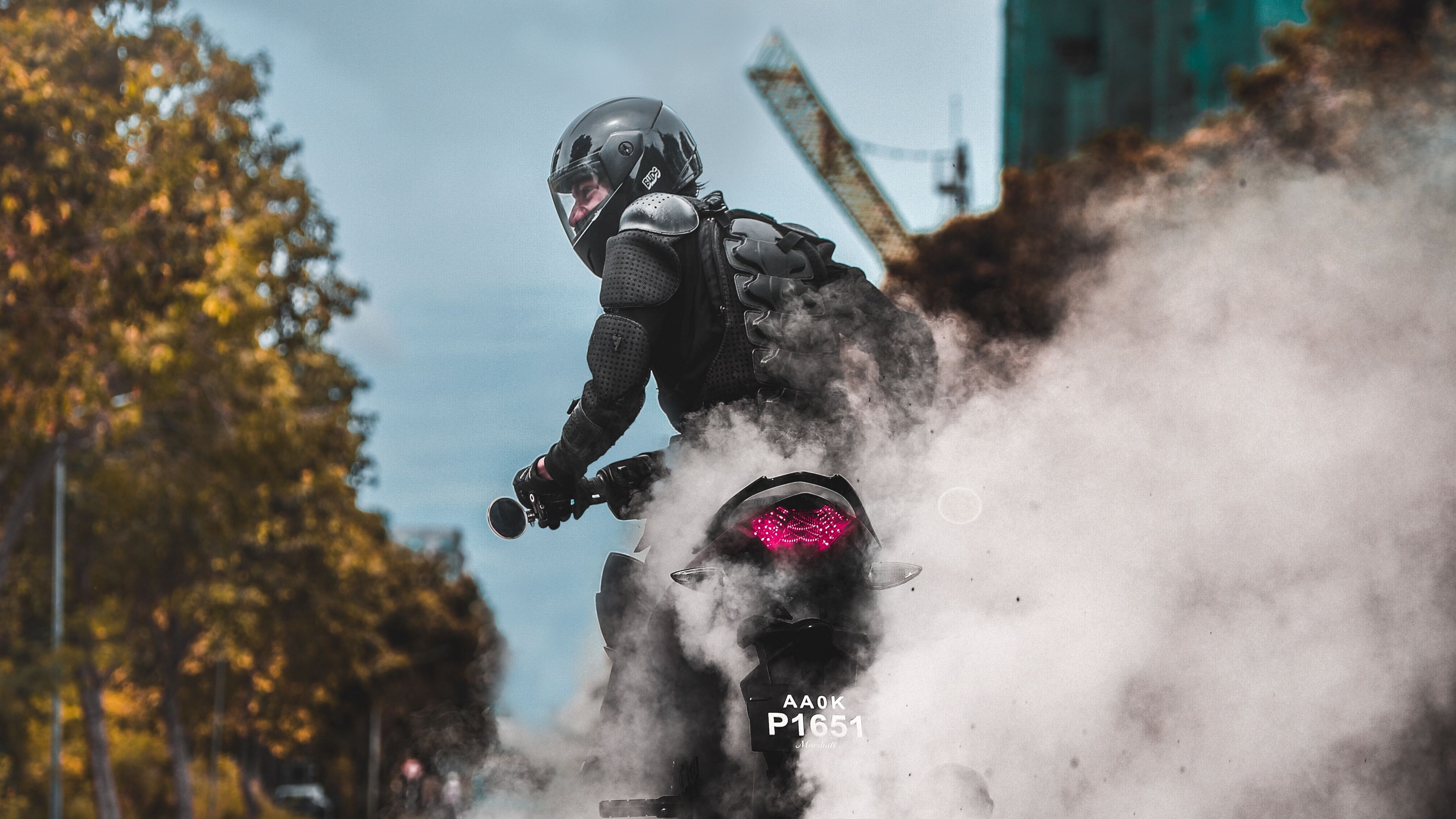 Wallpaper Biker, Motorcycle, Drift, Smoke, Bike Pc Bike Stunt