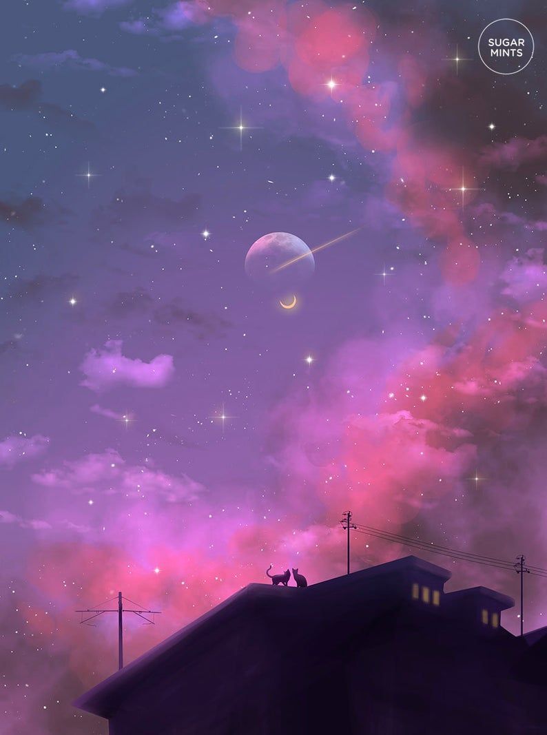 Anime Purple Sky Wallpapers Wallpaper Cave