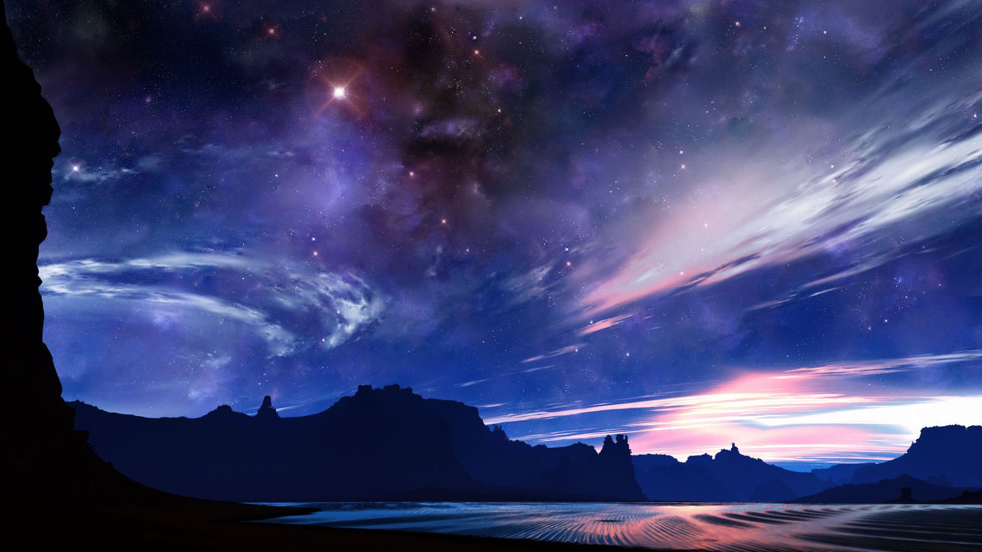 Anime Background Night Sky .animestarwall.com