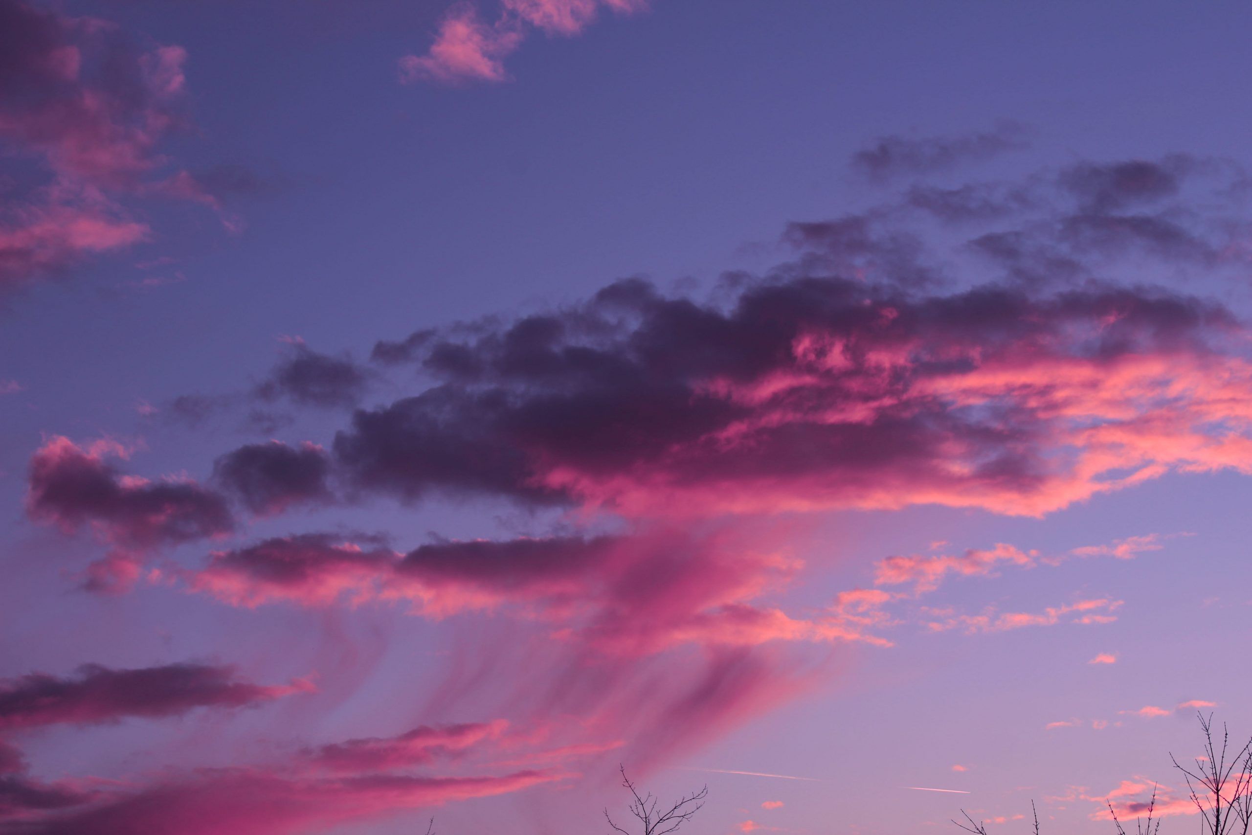 Sky wallpaper, sunset, clouds, pink ...wallpaperforu