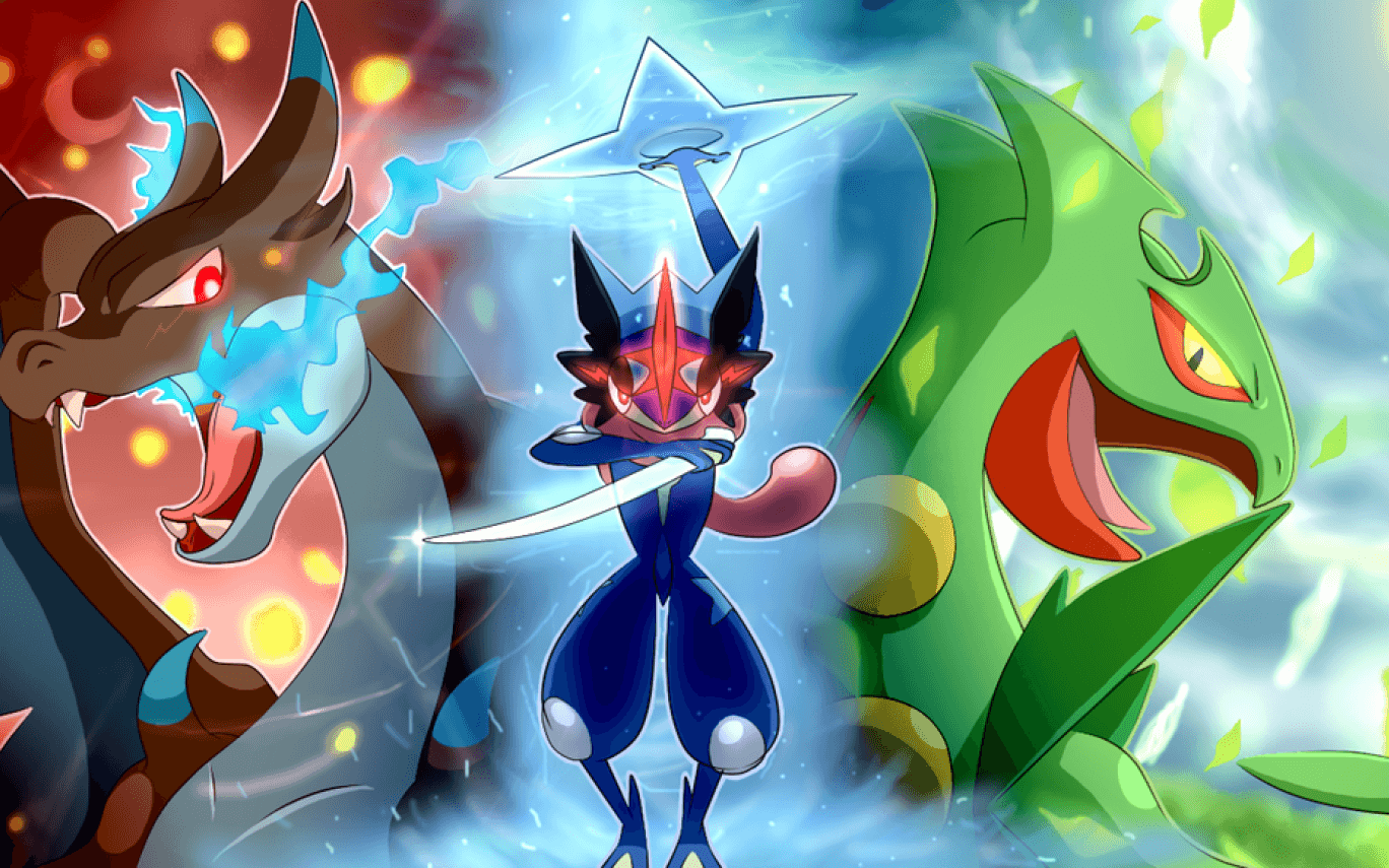 Resultado de imagem para greninja ash shiny wallpaper