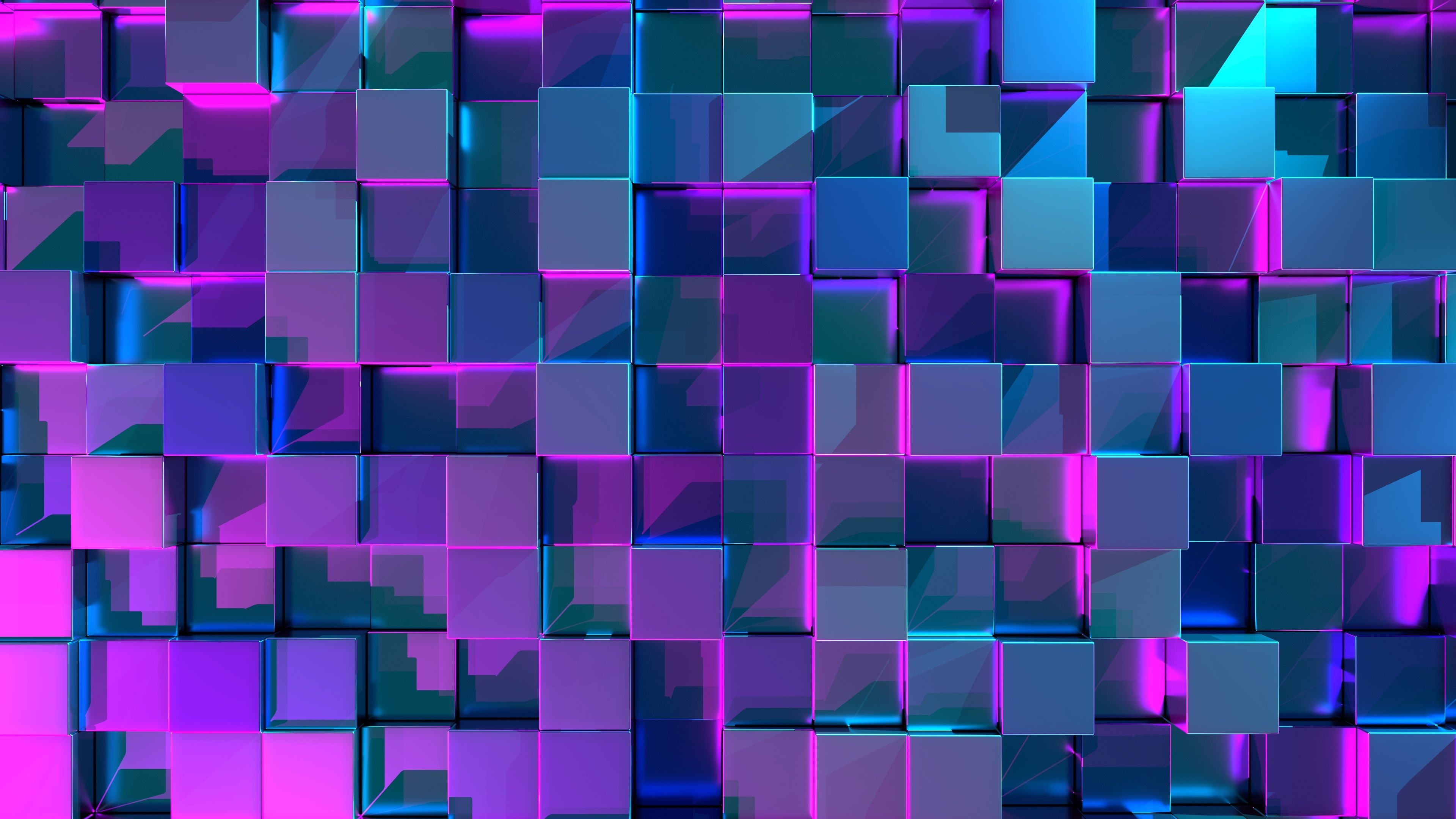 3D cubes 4K Wallpaper, Geometric, Neon .4kwallpaper.com