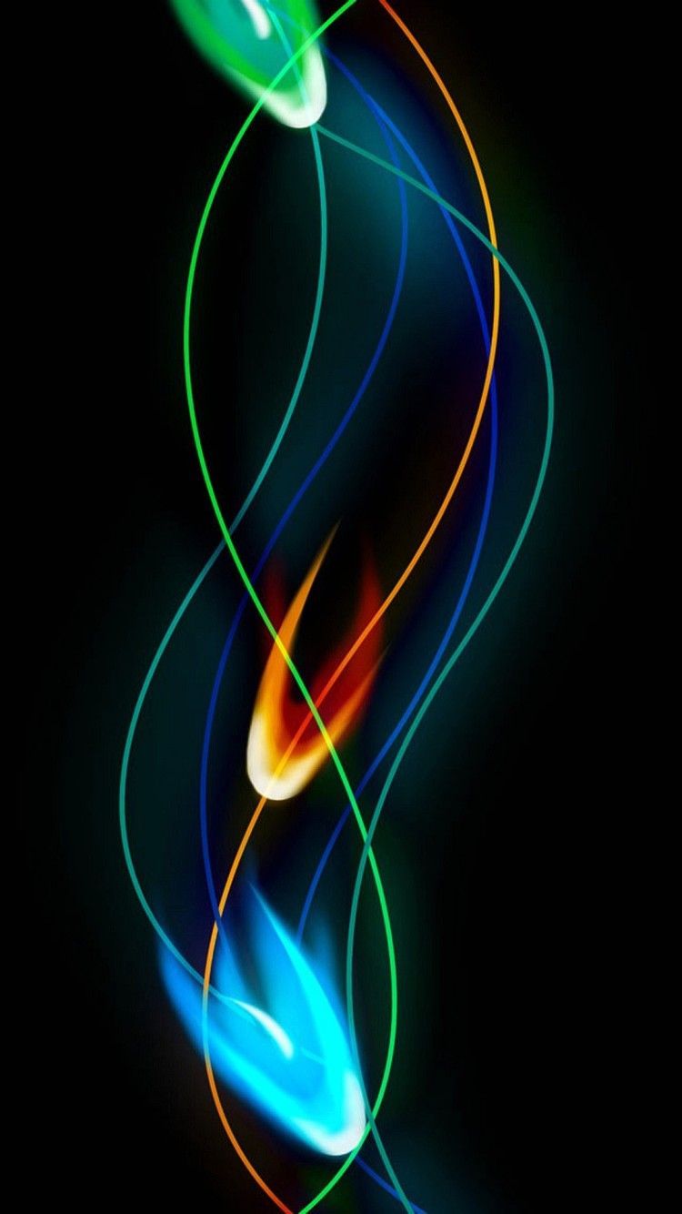 3D Flame Neon Art iPhone 6 Plus Full Hq Wallpaper Portrait Wallpaper HD