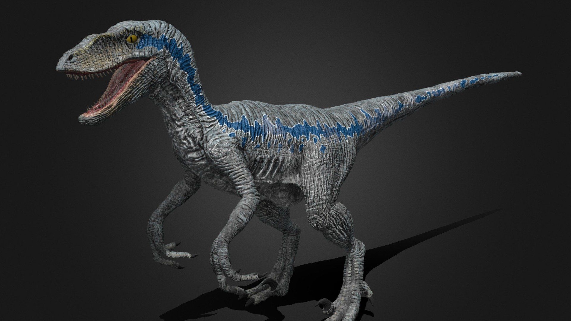 Blue Velociraptor Free 3D .sketchfab.com