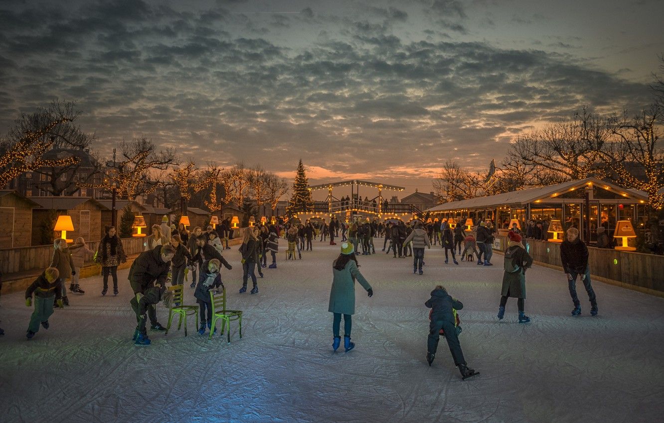 Wallpaper winter, rink, Amsterdam .goodfon.com