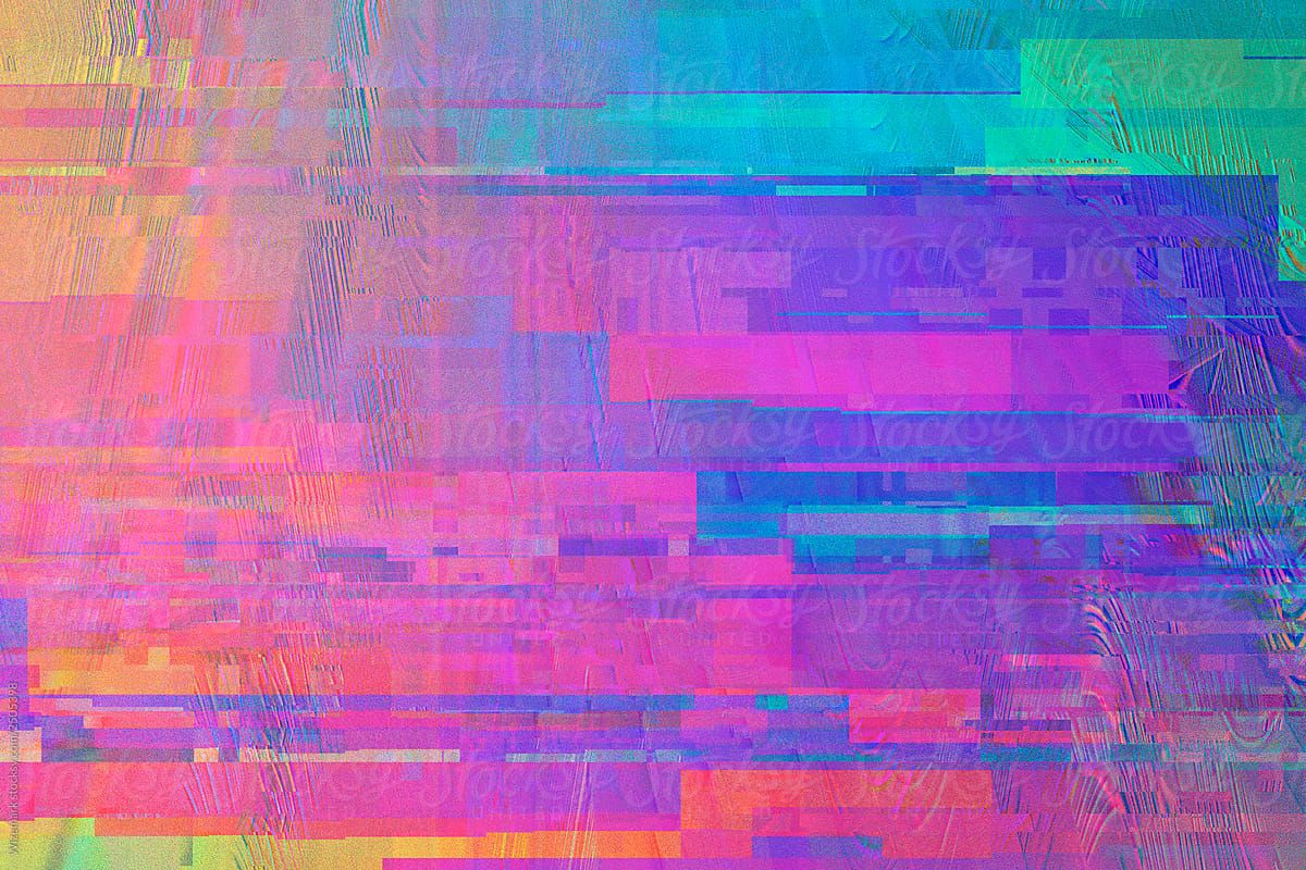 Colorful rainbow digital pixel glitch .stocksy.com