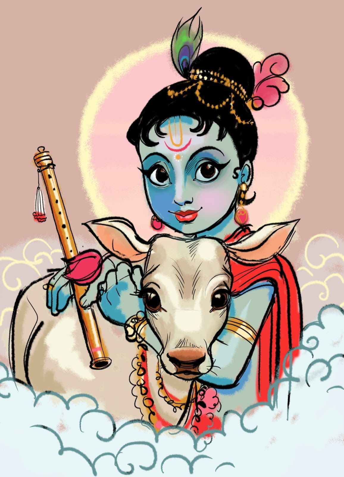 Art and Colours In Life: Cute Krishna-saigonsouth.com.vn