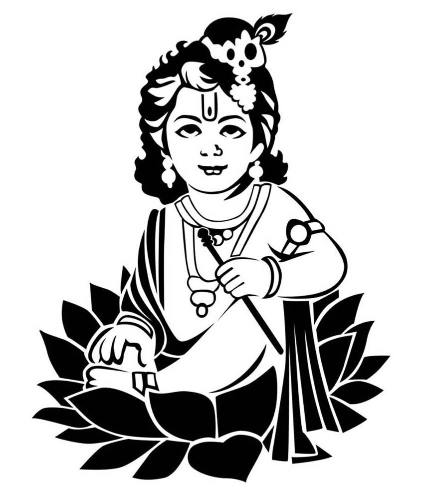 Cute Black & White God Krishna .in.com