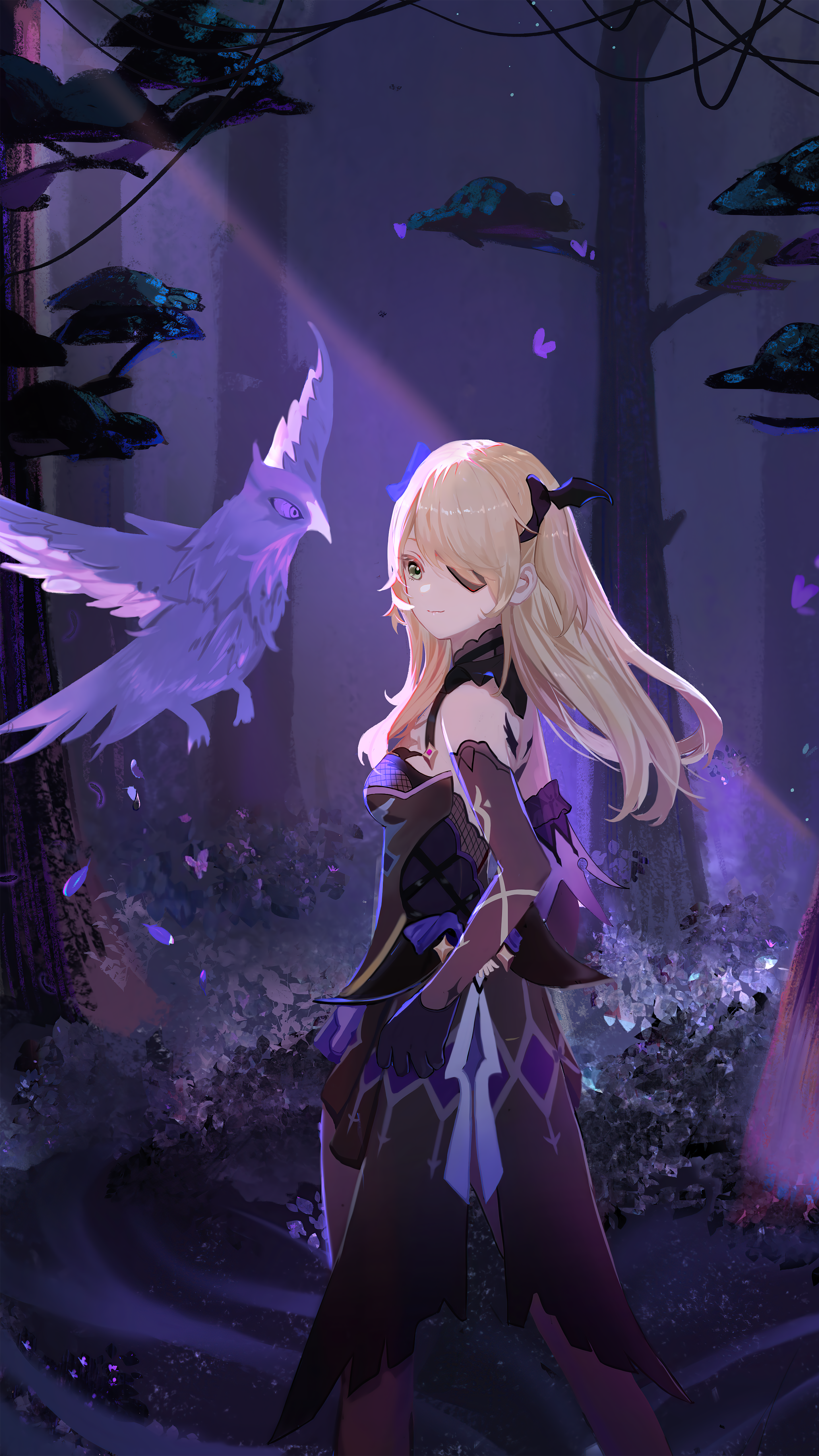 Fischl [Genshin Impact] 2880×5120 .wallpaperdist.com