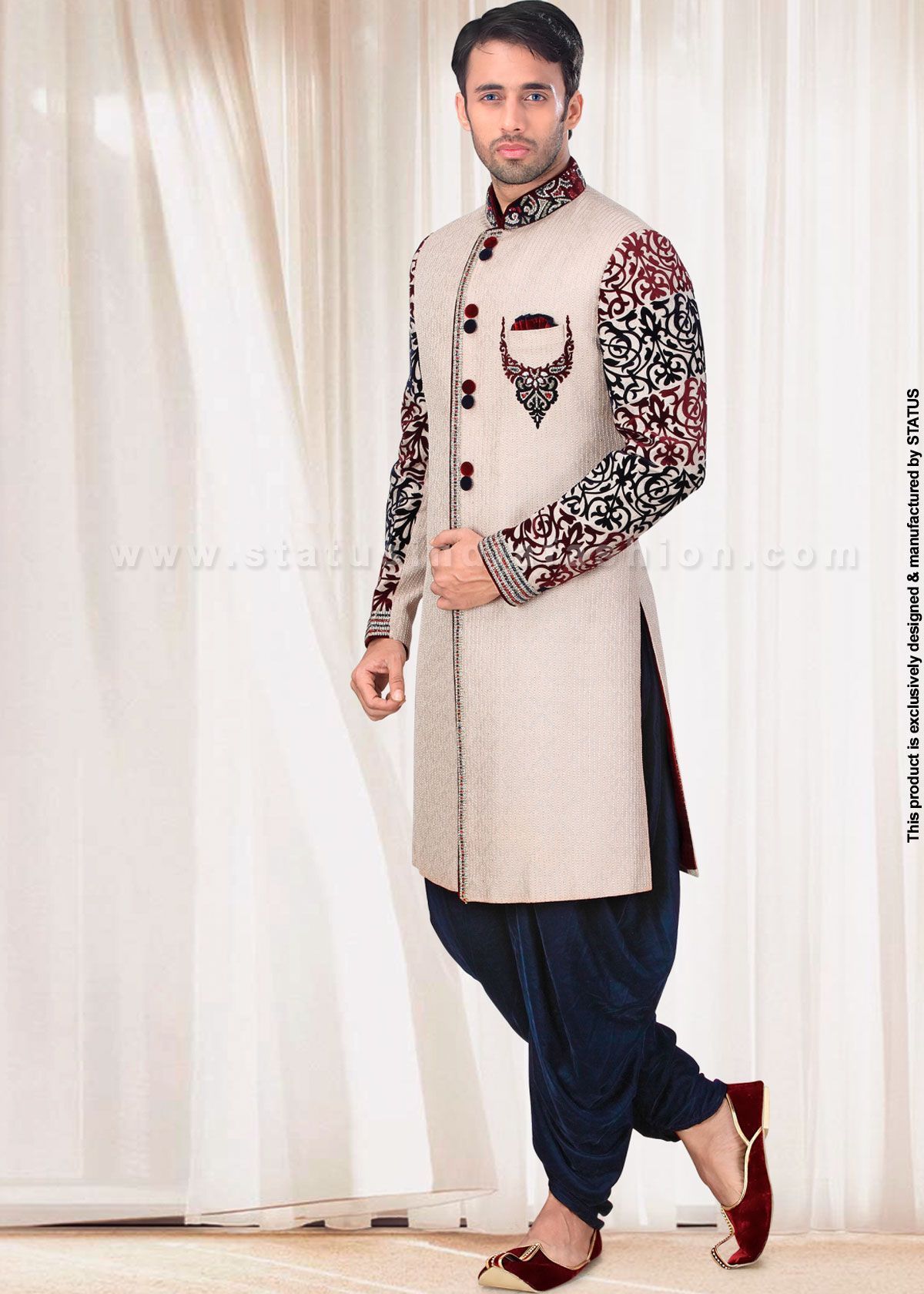 Velvet sherwani, indian wedding wear .com