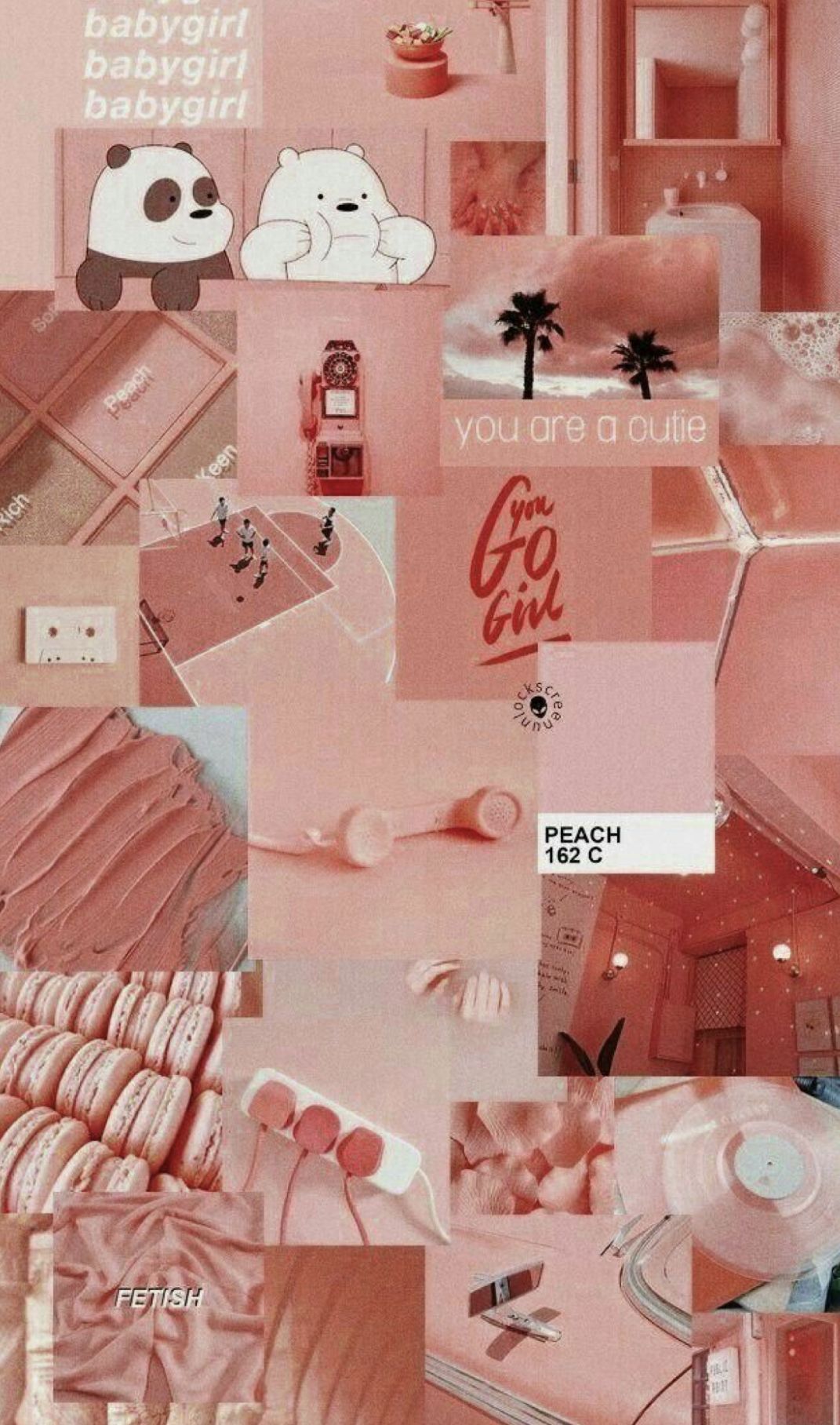 Peachy Pink collage. Peach wallpaper, iPhone wallpaper tumblr aesthetic, Pink wallpaper iphone